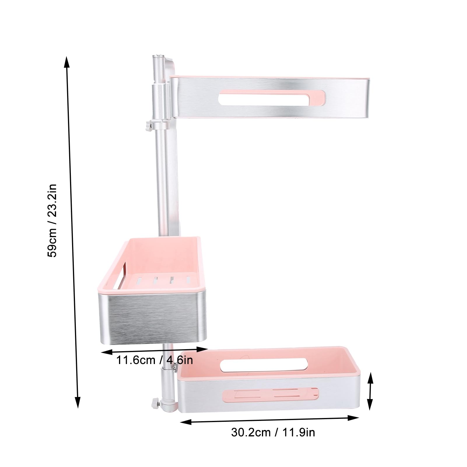 3-Tier Rotating Spice Rack Organizer - Silver & Macaron Pink Kitchen Shelf for Countertops | Space-Saving Bathroom Storage Solution | Perfect for Small Kitchens, Pantries & Vanity Organization