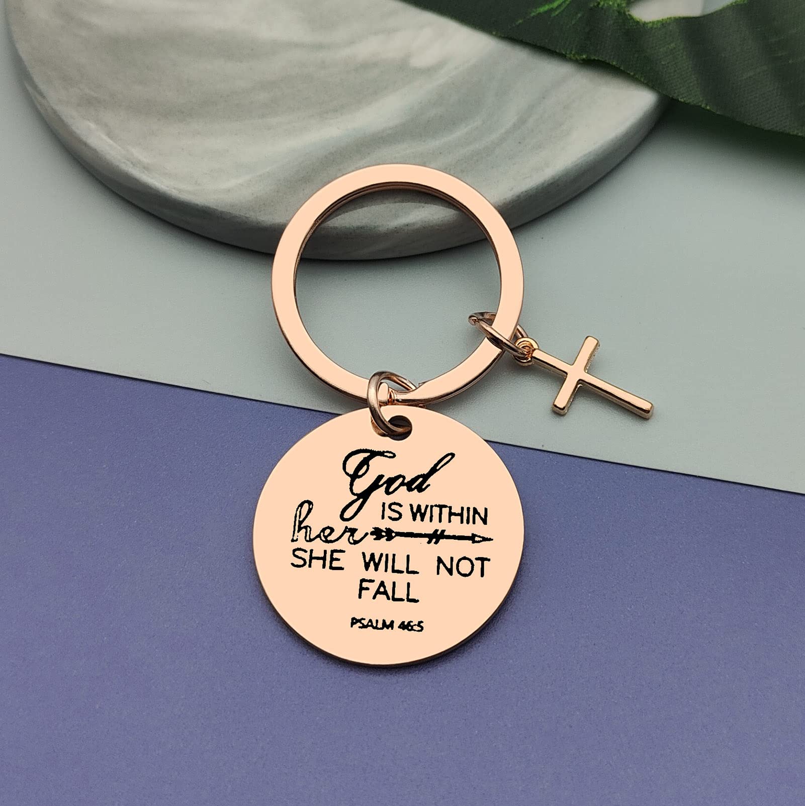 Religious Christian Keychain for Women & Girls - Inspirational Bible Verse Keychain, Baptism & Easter Prayer Gifts, Encouragement Jewelry for Birthday & Thanksgiving - Perfect for Daily Use & Church Events