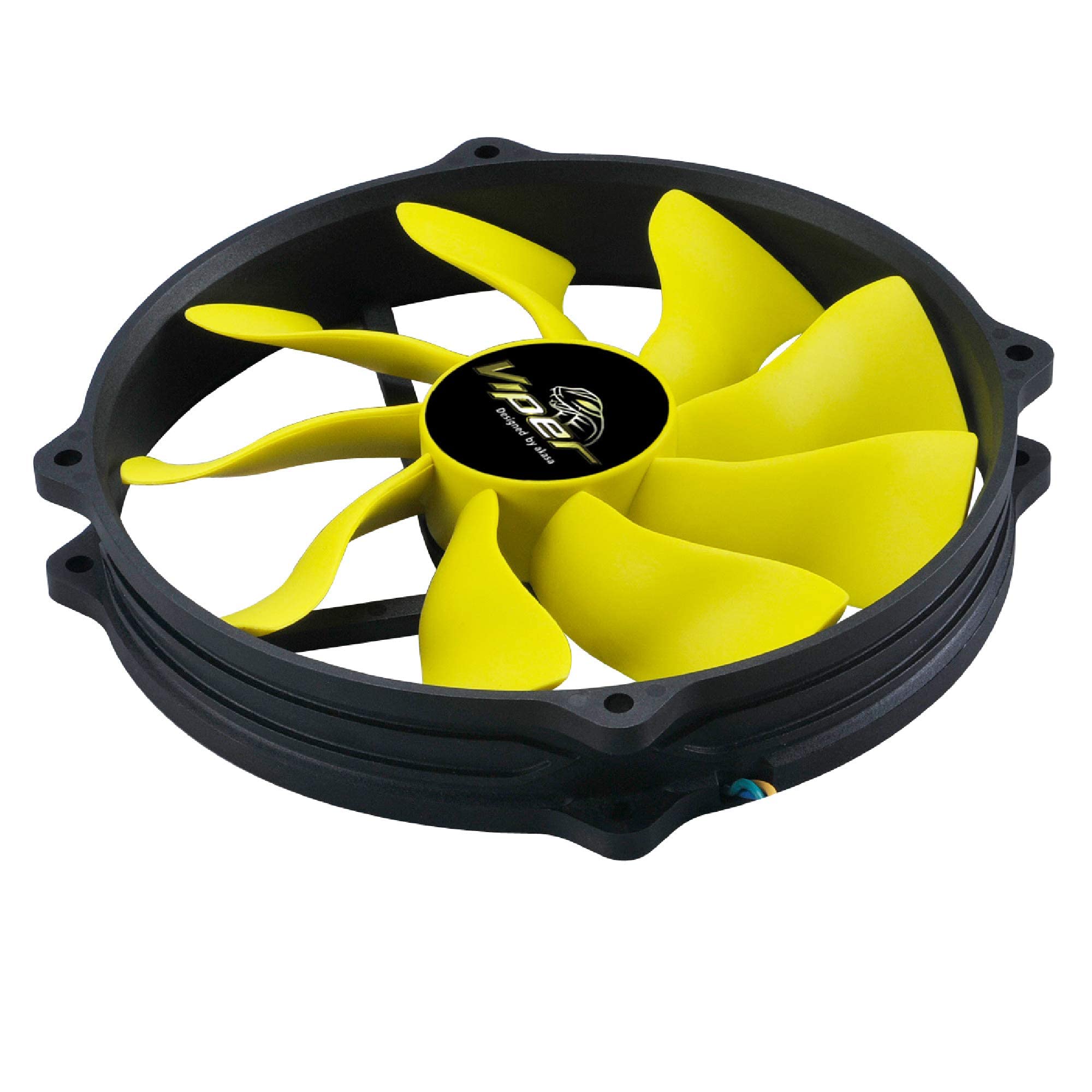 Akasa 140mm Viper R PWM Case Fan - High Airflow S-Flow Fan with HDB Long Lifespan Bearing & Anti-Vibration Rubber Mounts - Ideal for CPU Cooling, Heatsink Ventilation, and PC Case Airflow - Perfect for Gaming PCs, Workstations, and Home Office Setups