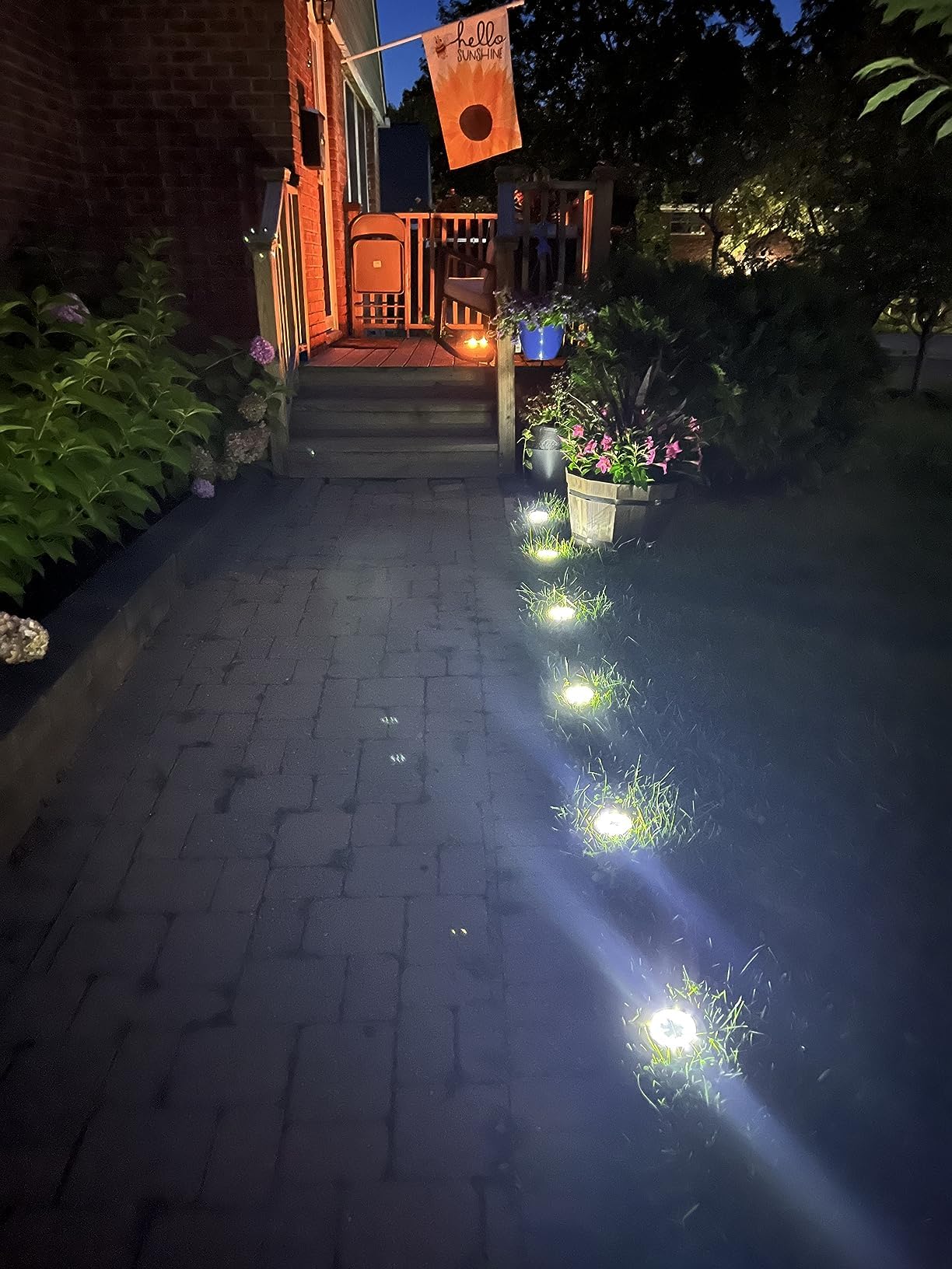 4 Pack Solar Lights Outdoor Waterproof - 8 LED Solar Garden Lights for Pathway, Yard, Deck, Lawn, Patio, Walkway, Driveway & Steps | Bright White Landscape Lighting | Perfect for Backyard, Garden Decor & Nighttime Safety