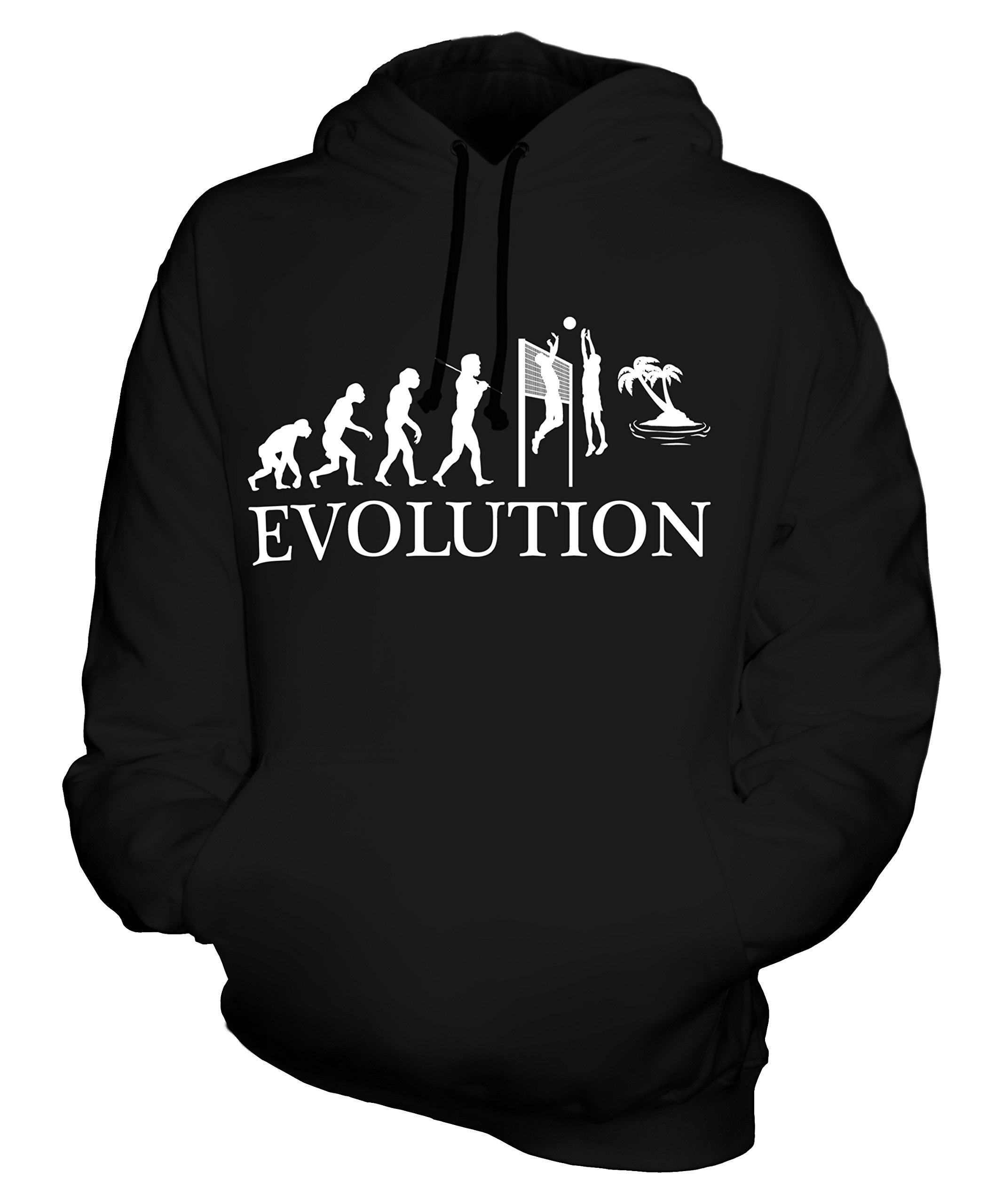 Unisex Beach Volleyball Hoodie - Evolution of Man Design for Men & Women | Perfect for Sports, Casual Wear & Outdoor Activities