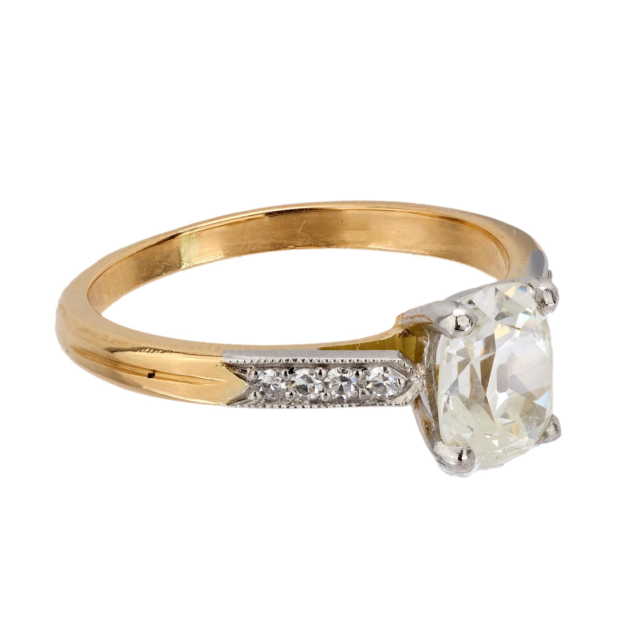 1.18 Carat French GIA Certified Old Mine Cut Diamond Engagement Ring in 18K Yellow Gold - Perfect for Proposals, Weddings & Anniversary Gifts