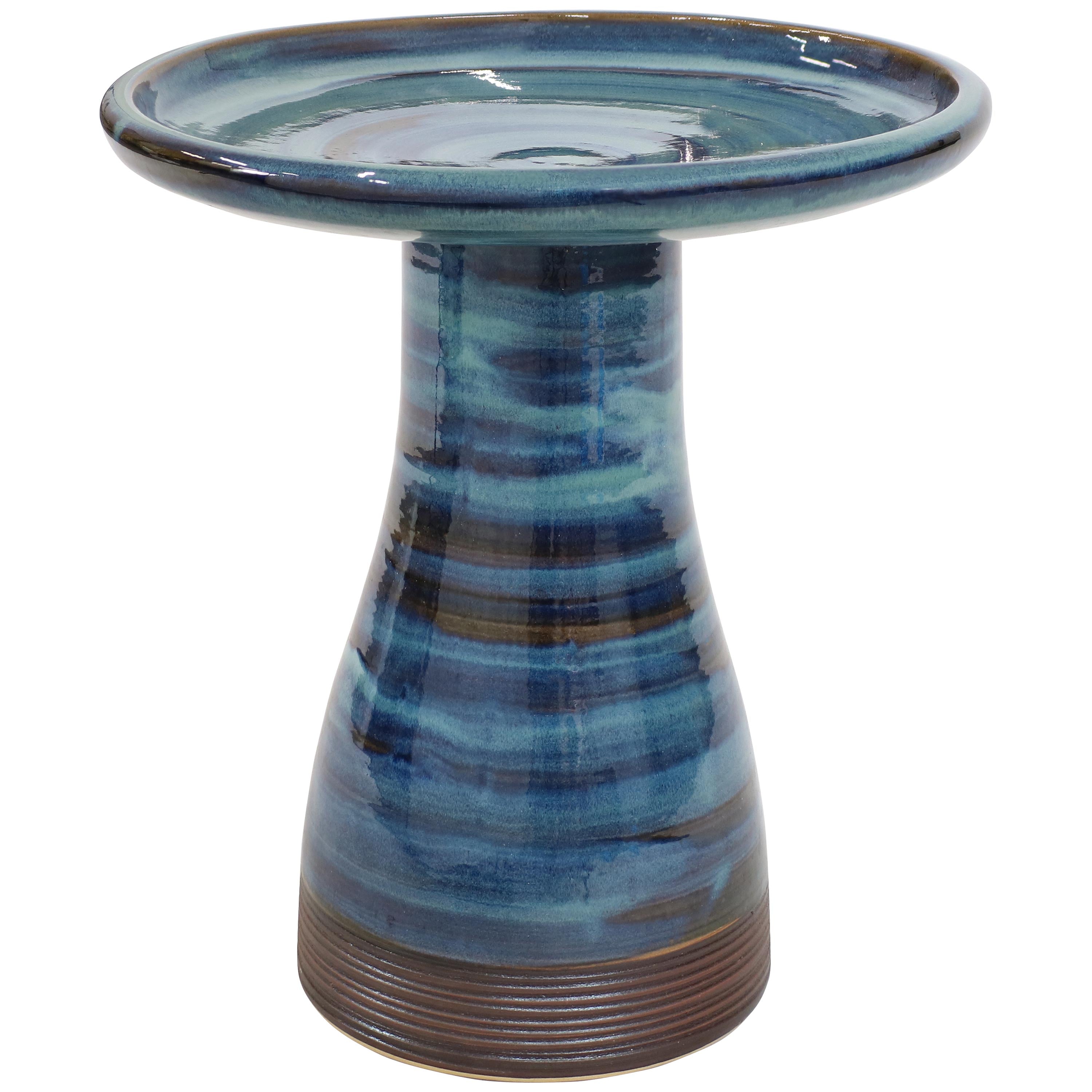 Sunnydaze Glazed Ceramic Duo Tone Outdoor Bird Bath - Garden Decor for Attracting Birds & Enhancing Outdoor Spaces