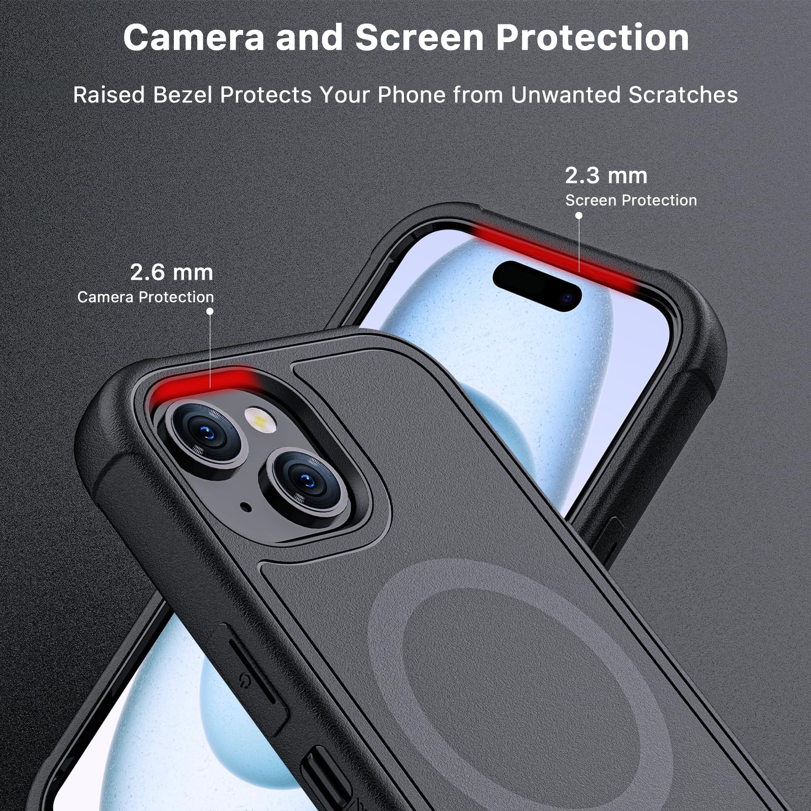 MYBAT PRO Maverick Series iPhone 15 Case with Belt Clip Holster - Magsafe Compatible, Shockproof & Anti-Drop Protection, Built-in 360° Rotating Kickstand & Screen Protector | Heavy Duty Protective Cover for Outdoor, Work & Daily Use (Black)