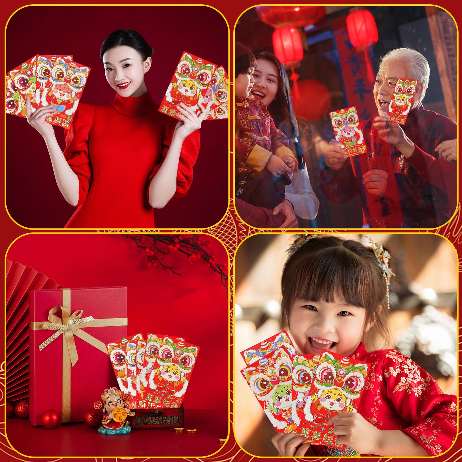 30PCS Chinese New Year Red Envelopes - Year of the Snake 2025 Lucky Money Envelopes (Hong Bao) for Cash Gifts - Traditional Chinese Spring Festival Celebration Supplies - Perfect for Lunar New Year, Weddings & Birthday Gifts