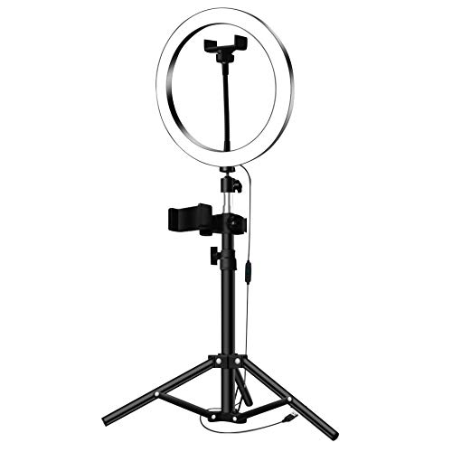 BRIODY 16cm LED Ring Light 5600K Dimmable with Tripod for Selfie Photography