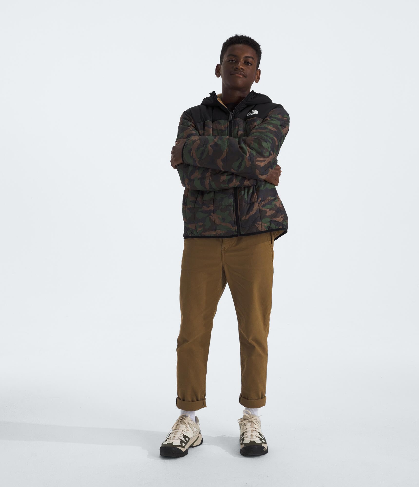 The North Face Boys' Reversible Shasta Full Zip Hooded Jacket - Waterproof Windproof Winter Coat for Outdoor Activities, Hiking & School
