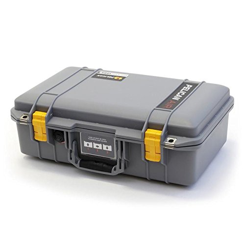 Pelican 1485 Air Case with Foam - Silver & Yellow Waterproof Hard Case for Camera, Electronics & Gear - Perfect for Travel, Outdoor Adventures & Equipment Protection