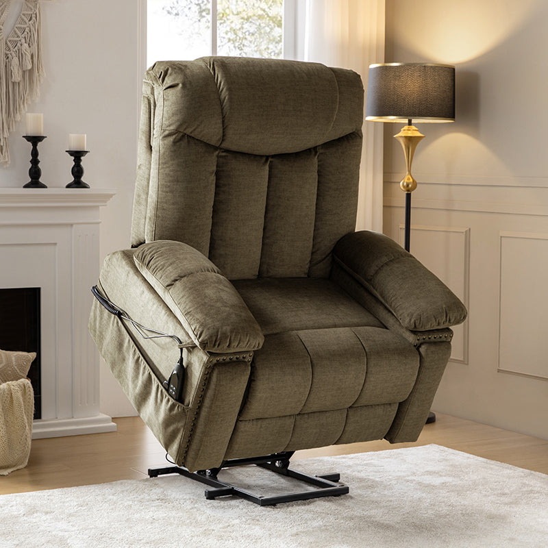 LuxComfort Power Lift Recliner Chair for Elderly - Heavy Duty Electric Reclining Sofa with Massage & Heat - Perfect for Living Room, Home Theater & Mobility Assistance