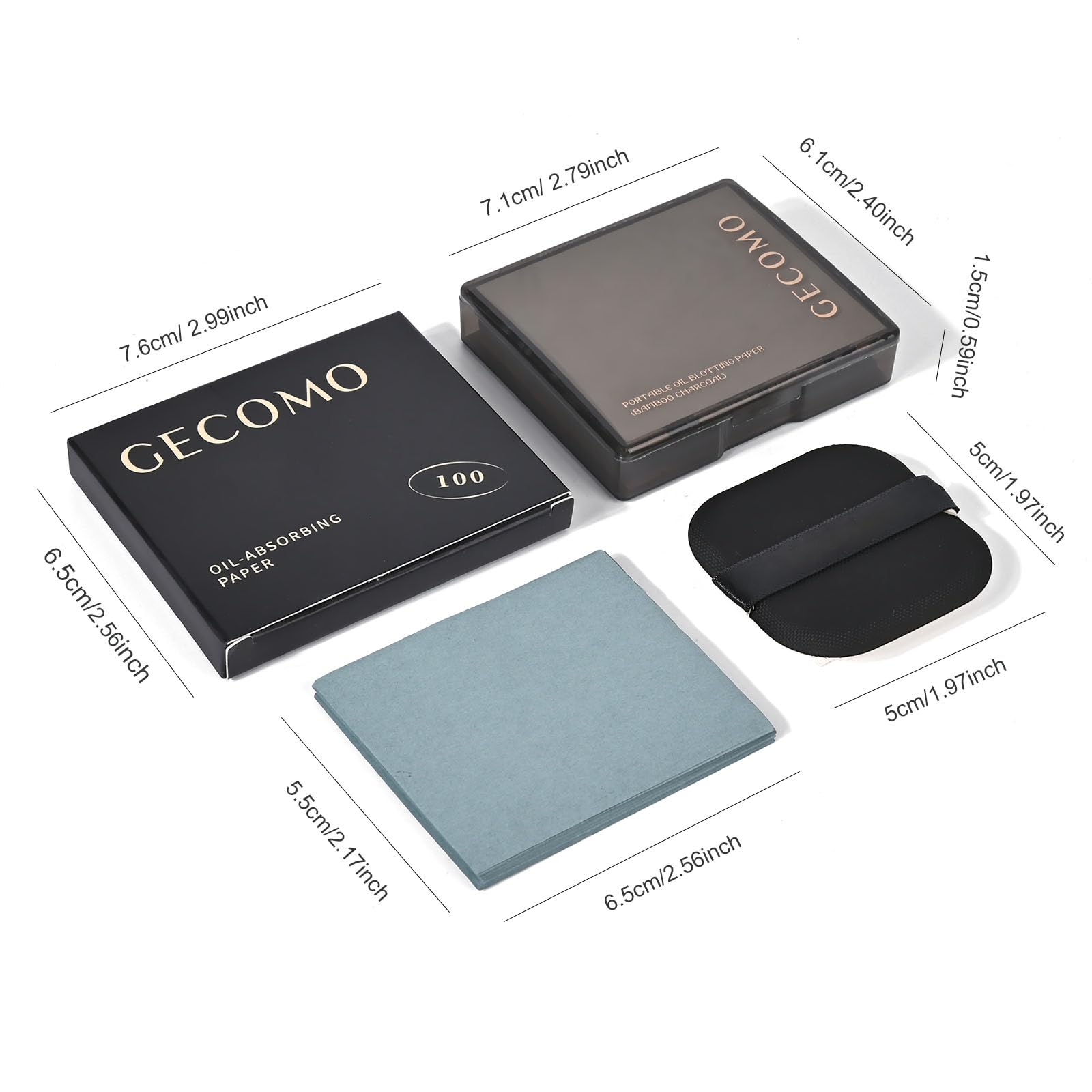 KYDA 200 Sheets Bamboo Charcoal Oil Blotting Paper with Mirror & Puff | Refillable Face Oil Absorbing Sheets | Makeup-Friendly Oil Control Paper for Shine-Free Skin | Travel Size Oil Blotting Film for On-the-Go Touch Ups | Perfect for Oily Skin, Acne-Prone Skin & Makeup Maintenance