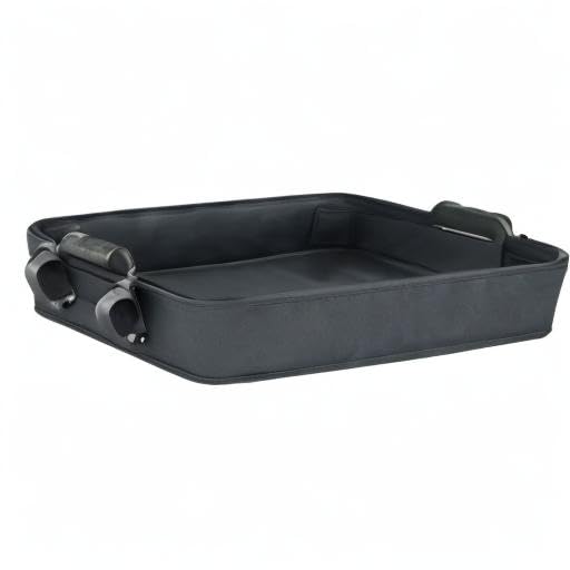 Wonderfold Wagon W4 Series Stroller Snack Tray - Waterproof Kids Accessory with Faux Leather Sides, 4 Cup Holders for Snacks & Drinks - Perfect for Outdoor Adventures, Park Visits & Family Outings