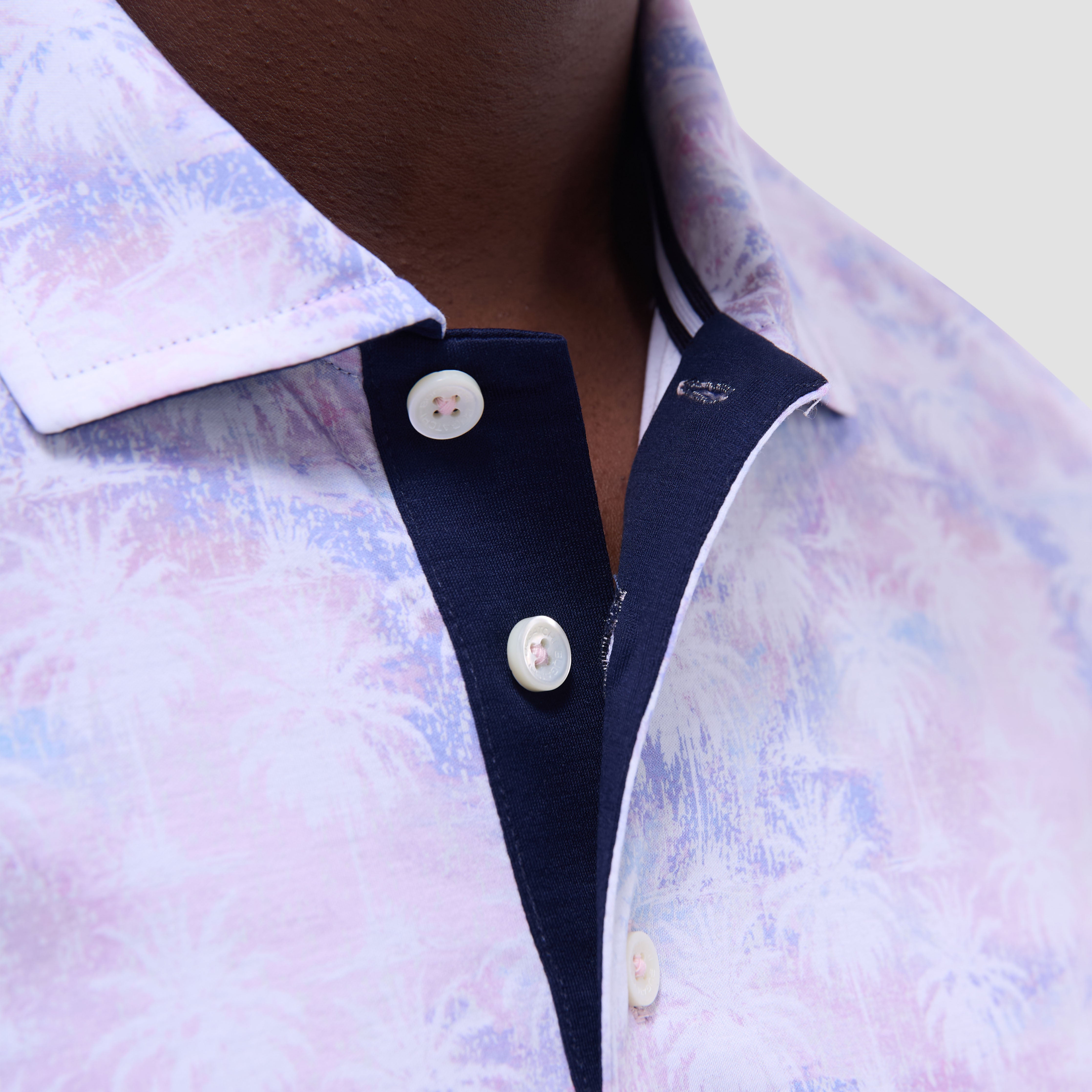 Hendrix Watercolor Palm Tree Polo Shirt for Men - Tropical Summer Casual Shirt - Beach Vacation, Pool Party & Outdoor Wear