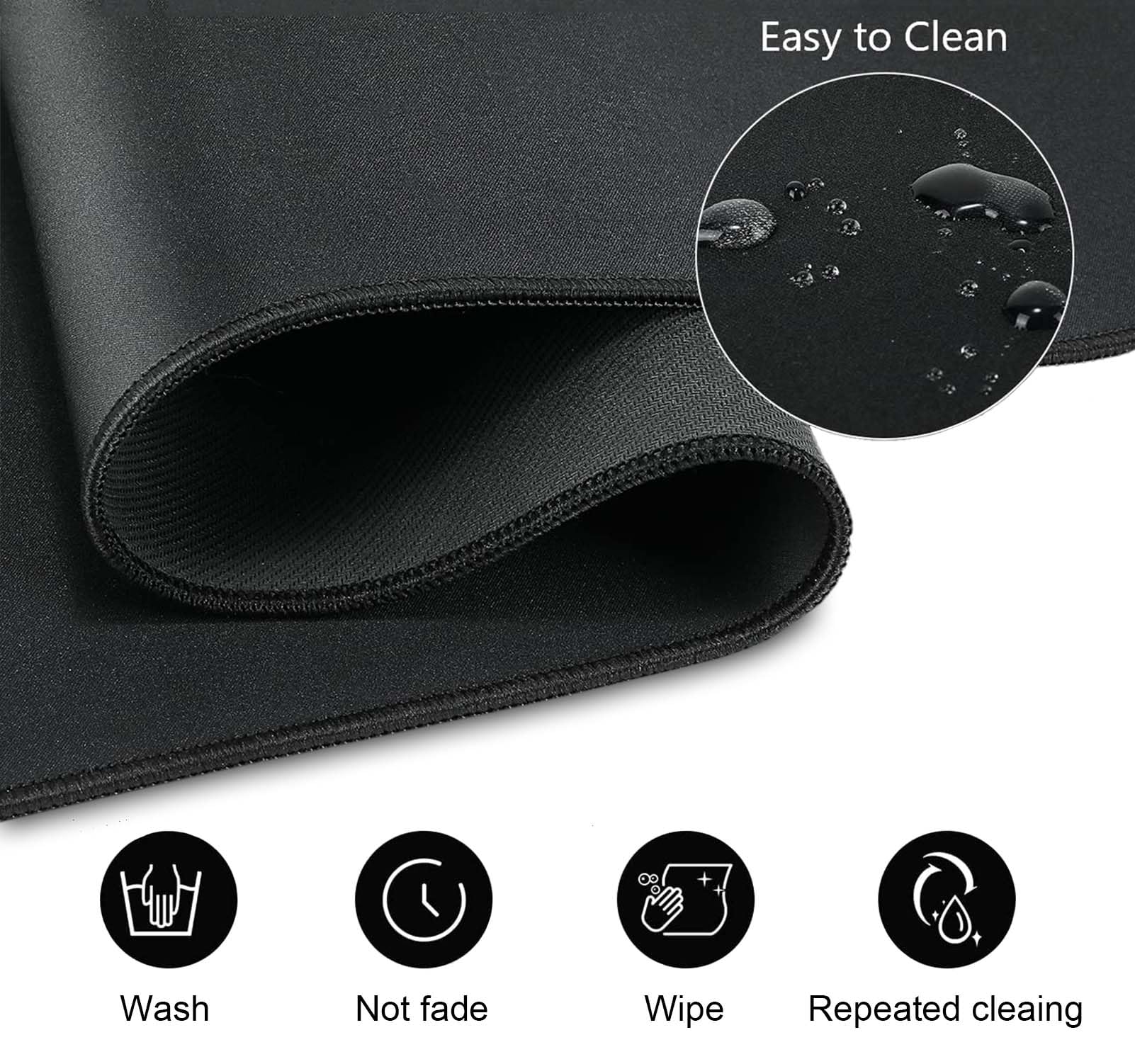 Large Green Grass Mouse Pad with Leaves Pattern - Non-Slip Rubber Base Desk Mat for Keyboard & Mouse (31.5