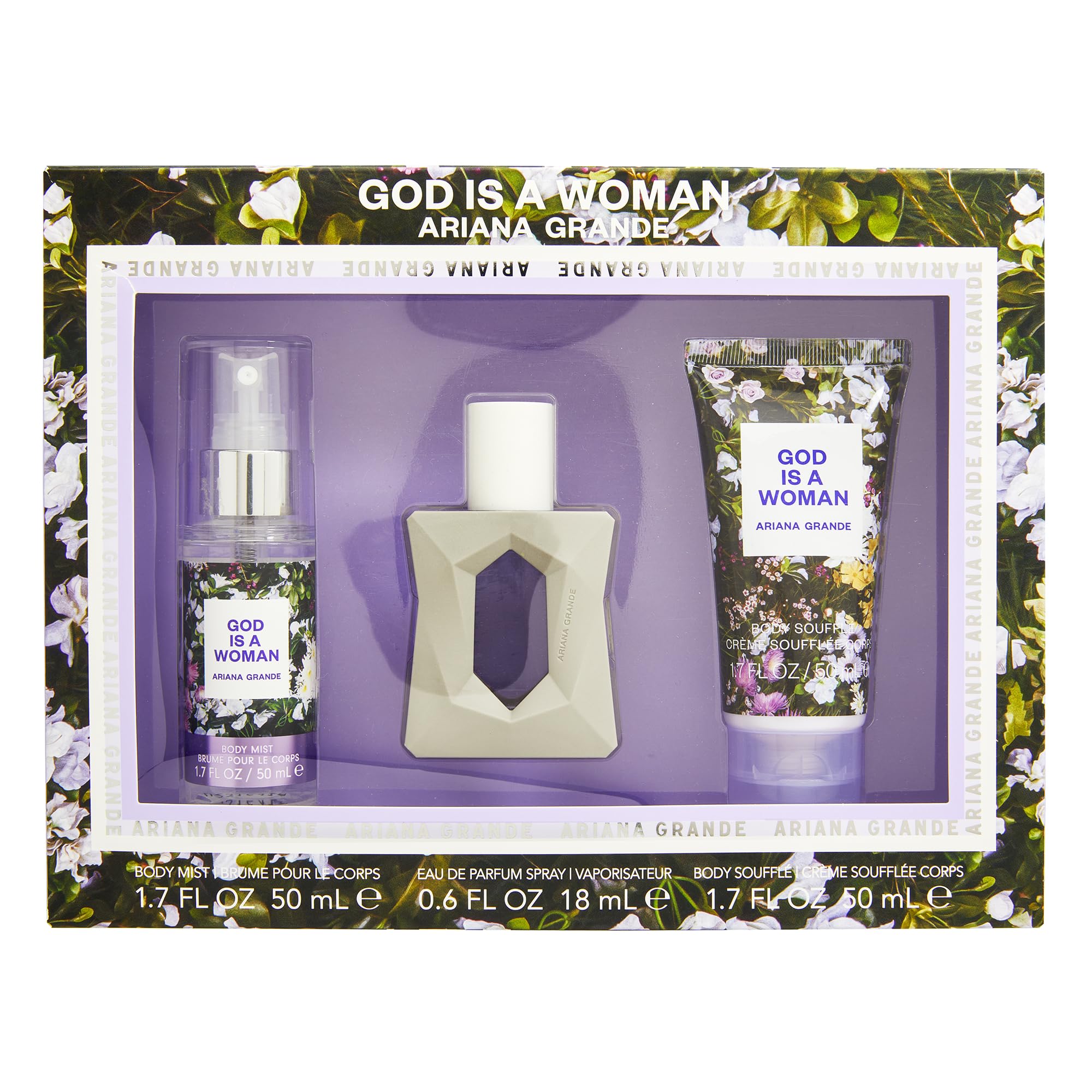 Ariana Grande God Is A Woman Perfume Gift Set - Eau de Parfum, Body Lotion & Body Mist | Women's Fragrance Trio for Gifts, Date Night & Special Occasions