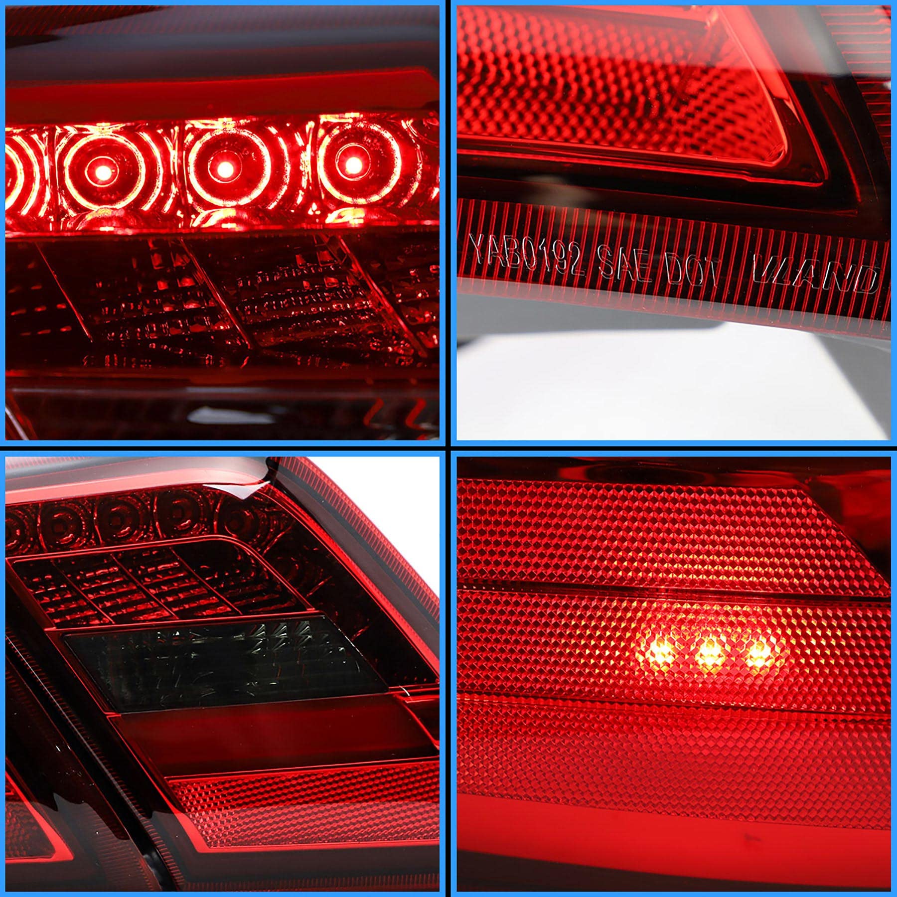 VLAND LED Tail Lights for Toyota Camry 2007-2011 - 3D Light Bar Design, Red Smoke Lens (Excludes LE & Hybrid Models) | Direct Replacement for Factory LED Rear Lights | Perfect for Night Driving & Car Customization
