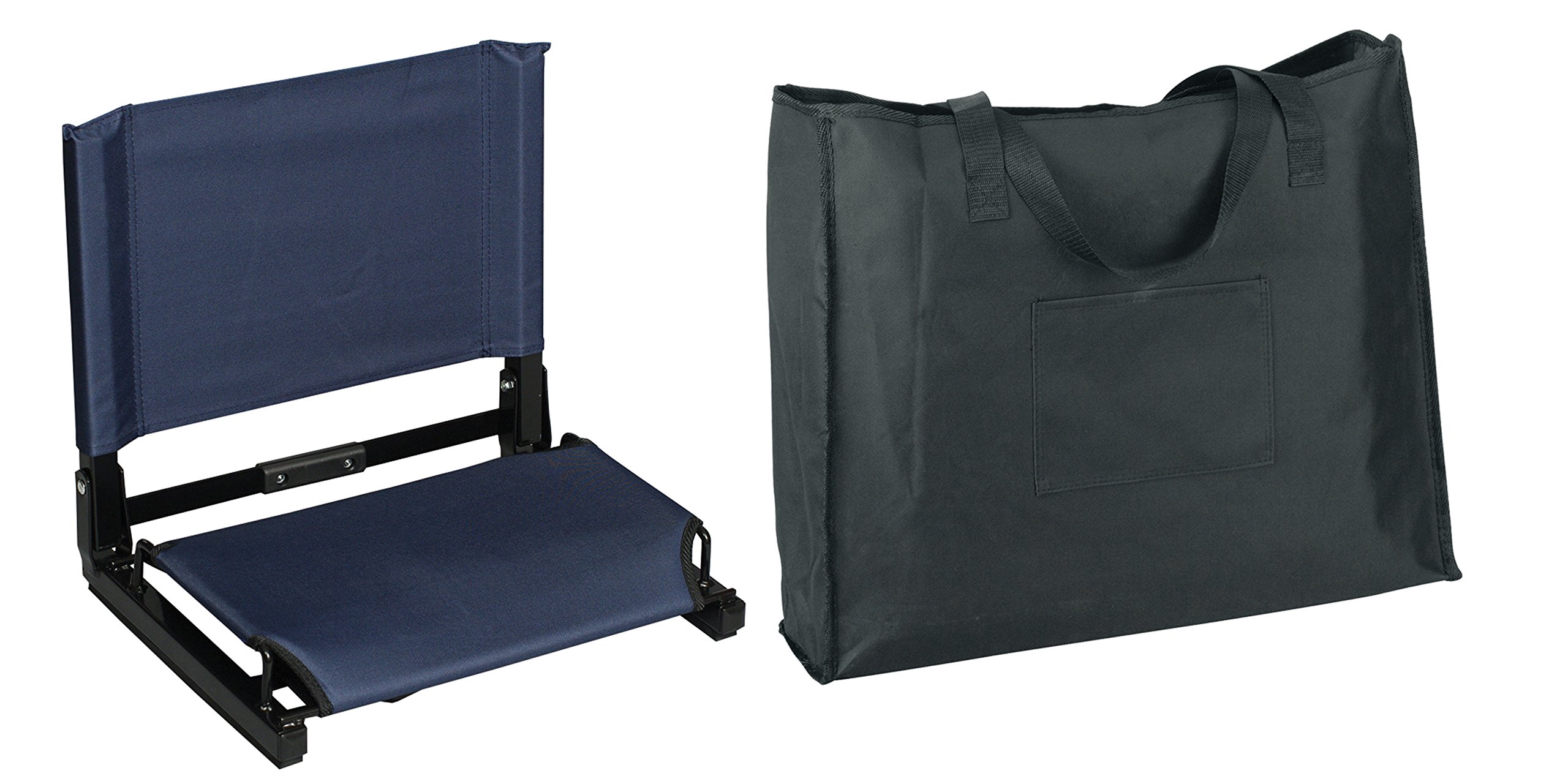 Markwort Stadium Chair with Black Carrying Bag - Portable Folding Seat for Outdoor Sports, Concerts, Camping & Picnics