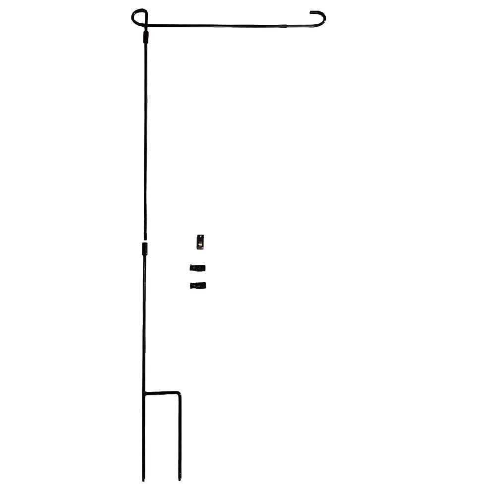 Premium Metal Garden Flag Stand with Tiger Clip & Spring Stoppers - Weatherproof Powder Coated Pole Holder for Christmas & Seasonal Decor (Patio, Yard, Porch Decoration)