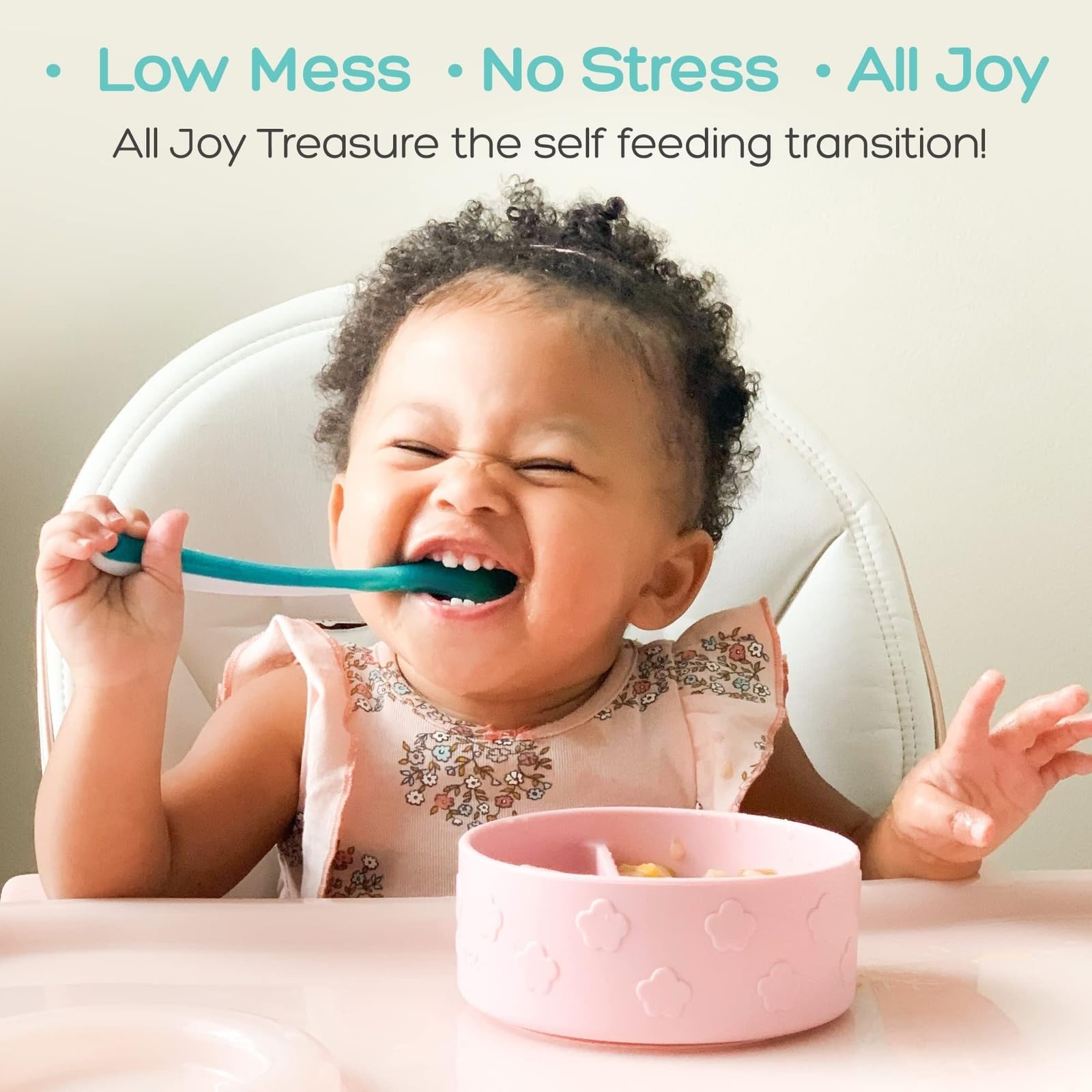 Grabease Baby Bowls - BPA-Free Silicone Divided Feeding Bowls for Toddlers | Dishwasher & Sterilizer Safe | Soft, Non-Slip Design | Perfect for Baby Led Weaning, Snacks & Mealtime (Pink)