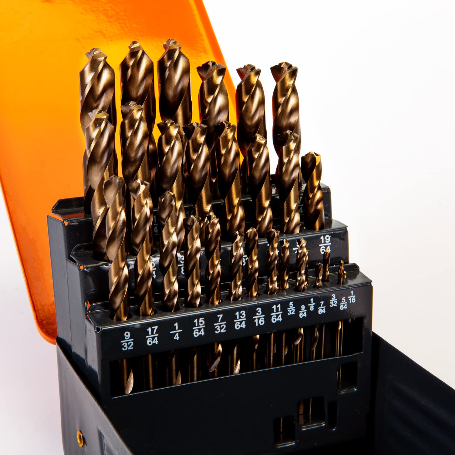 Premium 29-Piece HSS Cobalt Drill Bit Set with Triangle Shank & Golden Ratio Tip - Industrial Strength Metal Drilling Bits for Steel, Iron, Wood & Plastic - Perfect for Professional Contractors, DIY Projects & Home Repairs