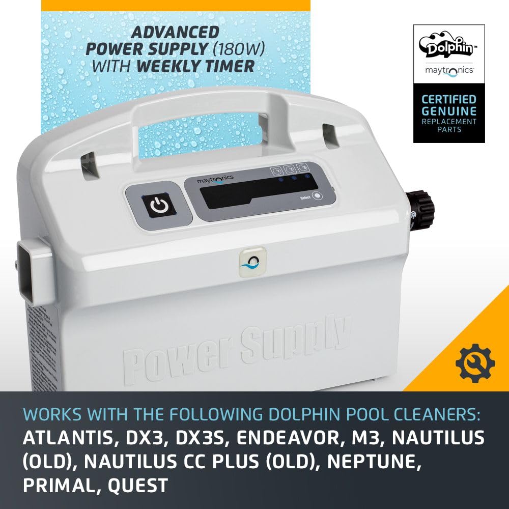 Dolphin Genuine Replacement Power Supply Unit with Weekly Timer - Model 9995672-US-ASSY - Compatible with Dolphin Pool Cleaners - Perfect for Automatic Pool Maintenance & Energy Savings