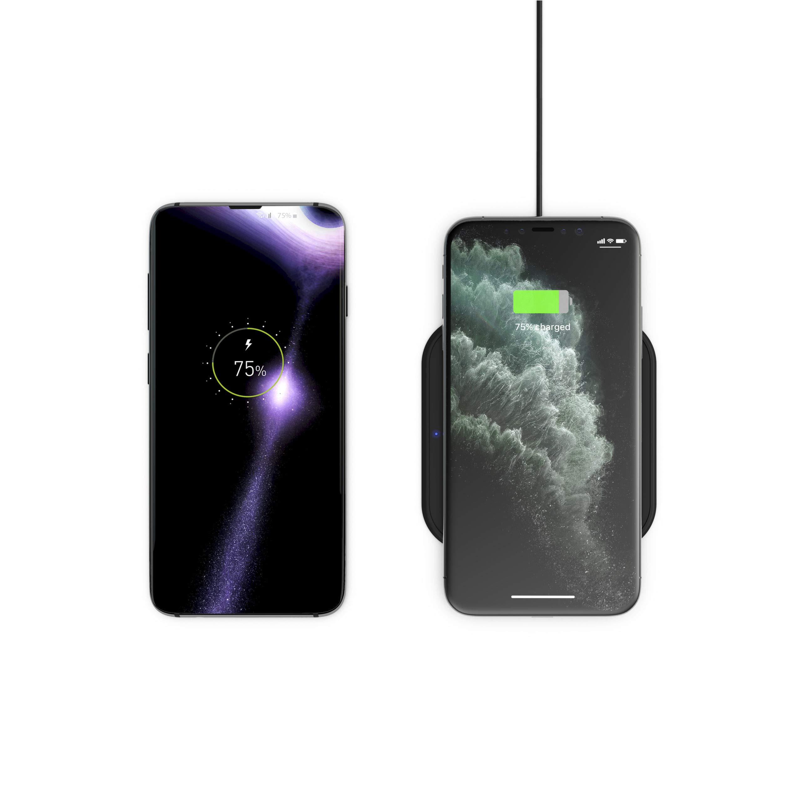 ZENS 10W Fast Wireless Charger for iPhone & Samsung - Non-Slip Surface, 5mm Height, Auto Standby Mode | Perfect for Bedside, Office & Travel Charging