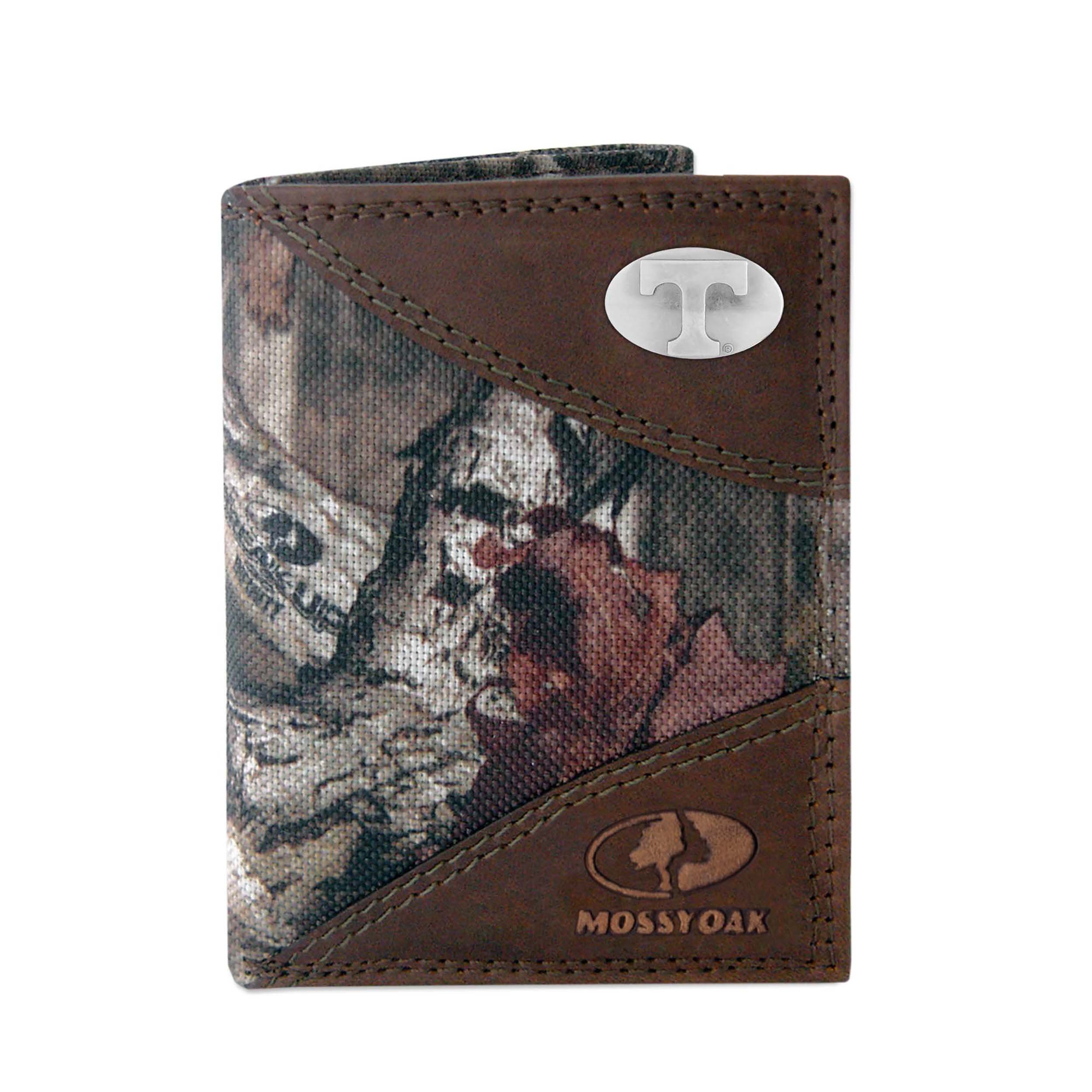 ZEP-PRO Men's Mossy Oak Nylon Leather Trifold Wallet with Concho Design - Perfect for Outdoor, Hunting, and Everyday Carry (EDC)