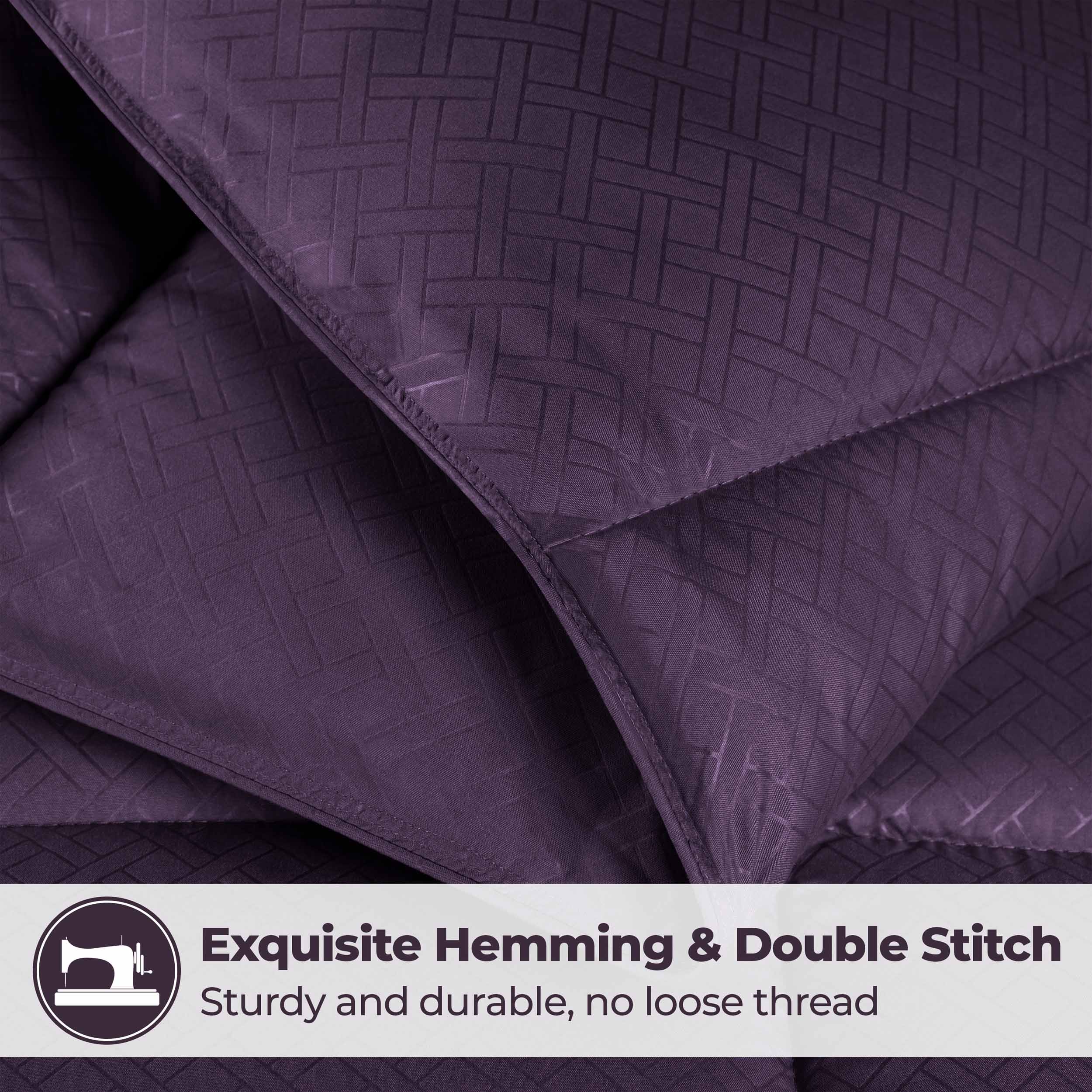 Luxury Basketweave Plush Down Alternative Comforter - Hypoallergenic & Breathable All-Season Bedding for Master Bedroom, Guest Room & Dorm