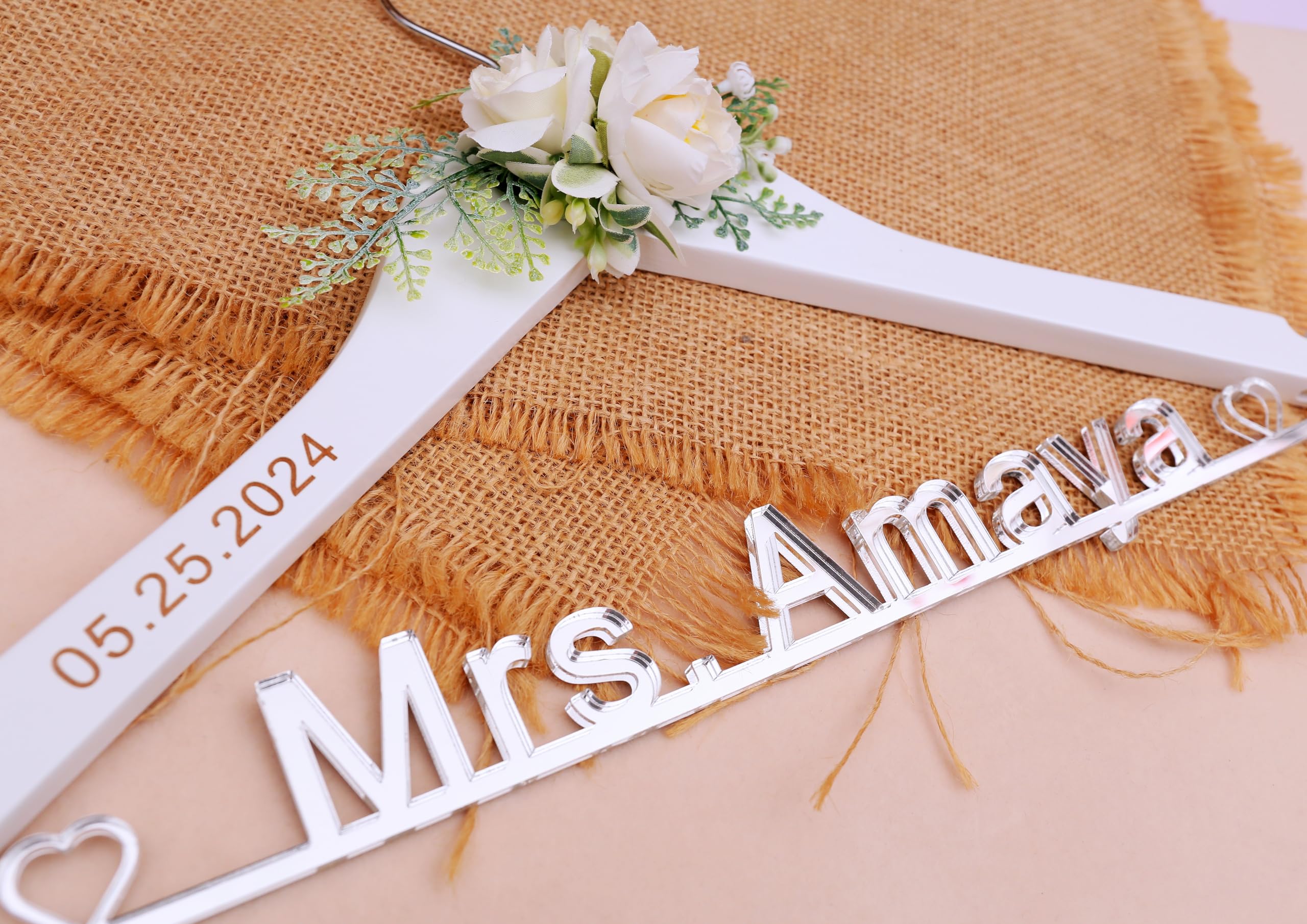 Personalized Wooden Wedding Hanger - Custom Bride & Bridesmaid Hangers with Engraved Names - Perfect for Wedding Gifts, Bridal Showers & Doctor Graduation Celebrations
