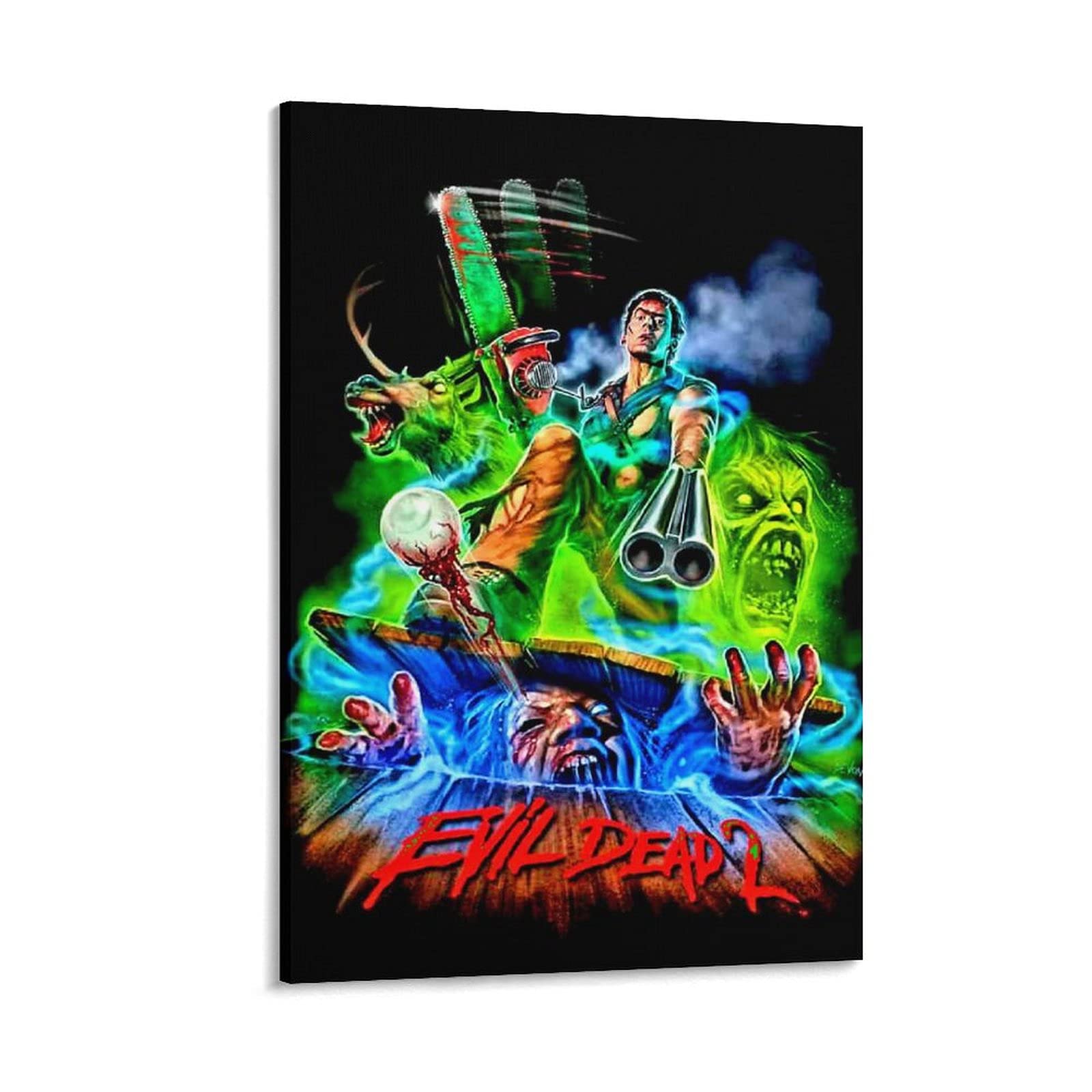 Evil Dead Horror Movie Retro Poster - Vintage Art Style Canvas Wall Decor for Living Room & Bedroom - 12x18 Inches (30x45cm) - Perfect for Halloween, Horror Fan Gifts & Home Theater Decor