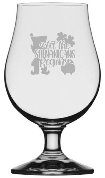 St Patrick's Day Iona Beer Glass 13.25oz - Perfect for Irish Pub Nights
