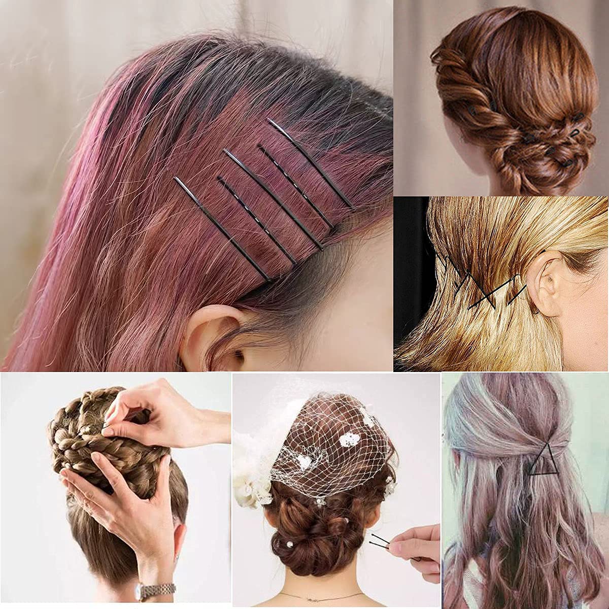 BAERFIT 100 Pcs U-Shaped Hair Pins for Women - Invisible Bobby Pins for Wedding, Bun & Updo Hairstyles - Strong Hold Hairpins for Fine & Thick Hair - Perfect for Bridal, Prom & Everyday Use