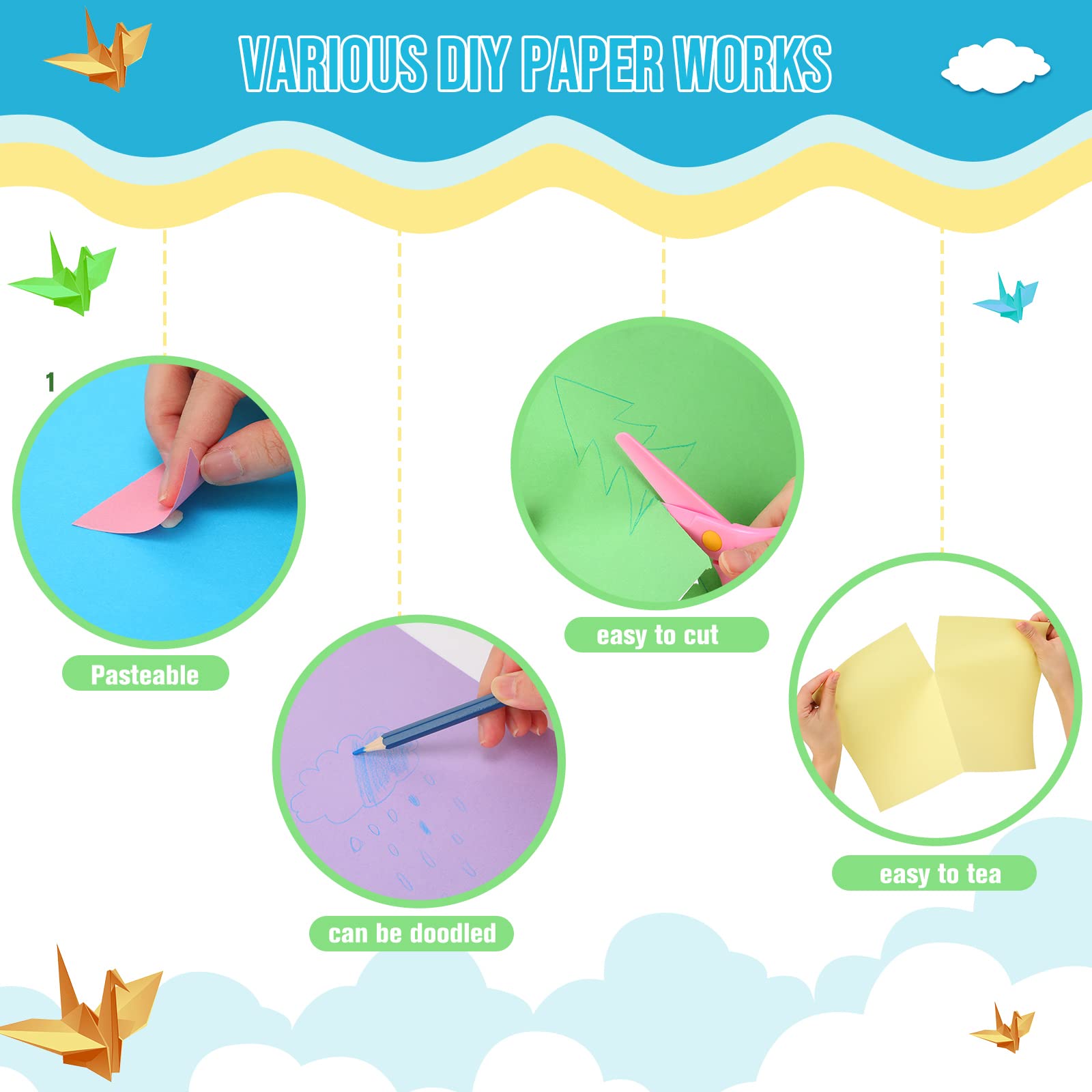 Sherr Construction Colored Cardstock Paper Bulk - 1000 Sheets, A4 9