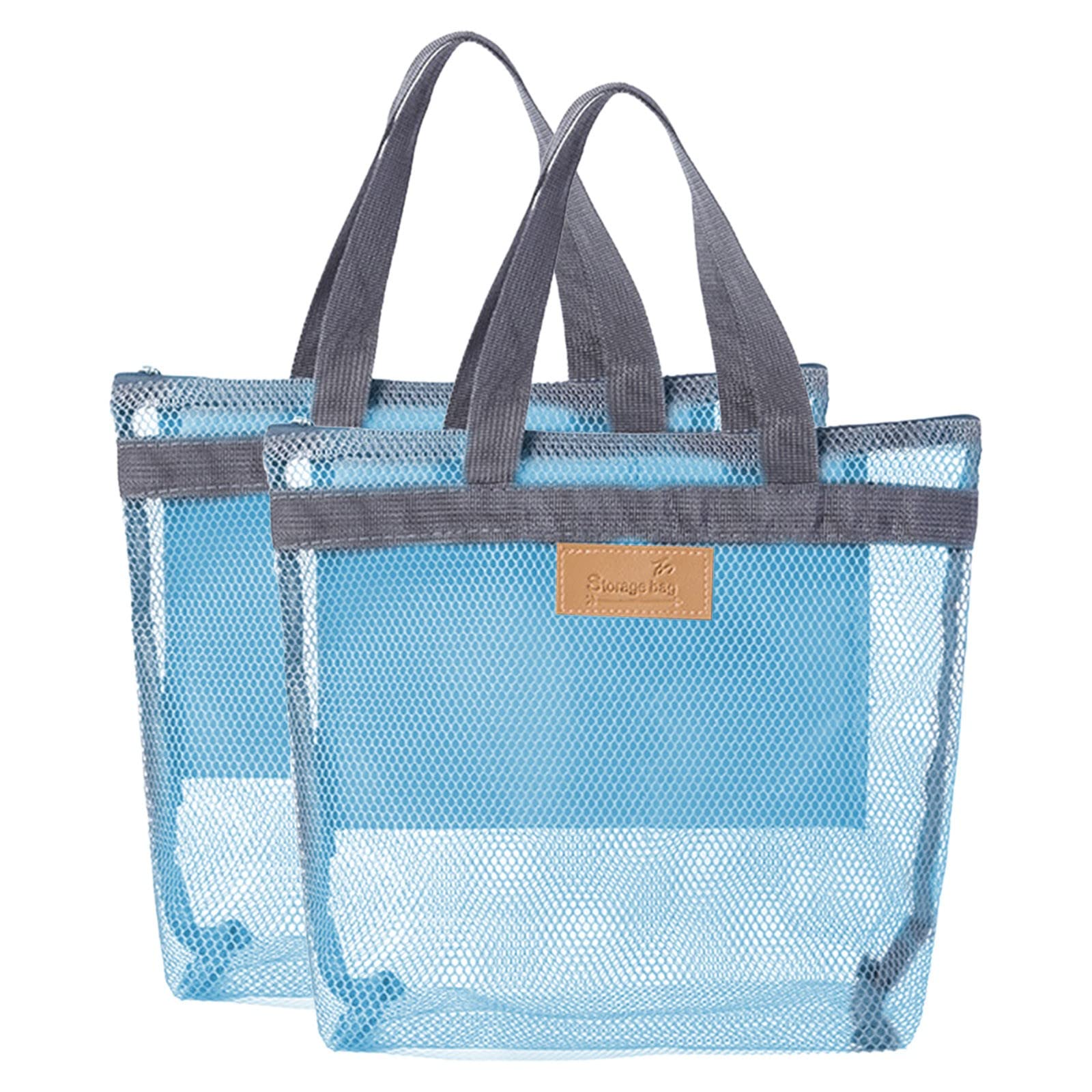 Portable Mesh Shower Caddy Tote Bag - Quick Dry Hanging Toiletries Organizer with Zipper for Bathroom, College Dorm, Beach Travel & Camping - Perfect for Shower Essentials Storage and Nail Kit Organization