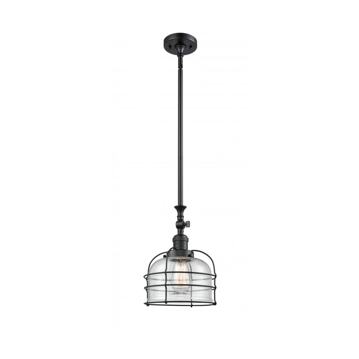 Innovations 206-BK-G74-CE-LED 1 Light Vintage Dimmable LED Mini Pendant Light Fixture in Matte Black - Perfect for Kitchen Island, Dining Room, or Bar Counter Lighting