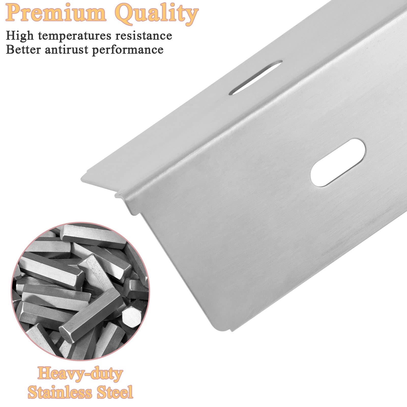 Stainless Steel Heat Plates & Grill Burners Replacement Kit for Napoleon Rogue & Prestige 500 Propane Grills - 7-Pack Sear Plates Flavorizer Bars + 4 Burner Tubes - BBQ Grill Parts for Enhanced Flavor & Even Heat Distribution - Perfect for Backyard Grilling, Tailgating & Outdoor Cooking