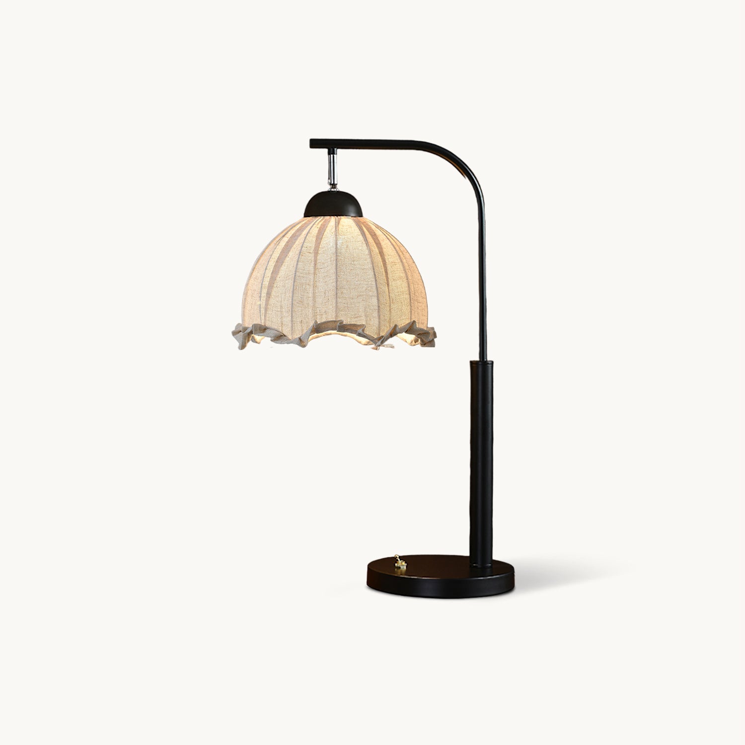 Vintage Ruffle Table Lamp - Elegant Decorative Lighting for Bedroom, Living Room & Office - Perfect for Boho, Farmhouse & Retro Home Decor