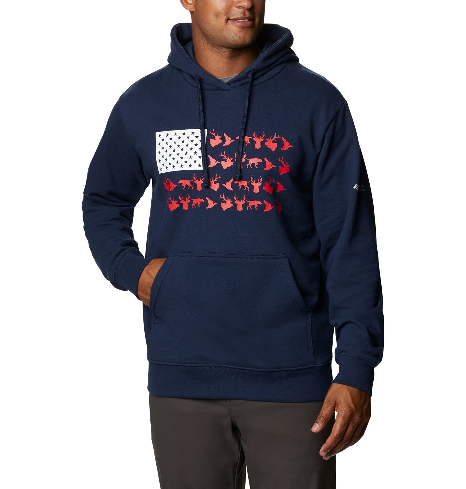 Columbia Men's PHG™ Game Flag Hoodie - Lightweight Fleece Pullover for Outdoor & Casual Wear - Perfect for Hiking, Camping, and Everyday Comfort