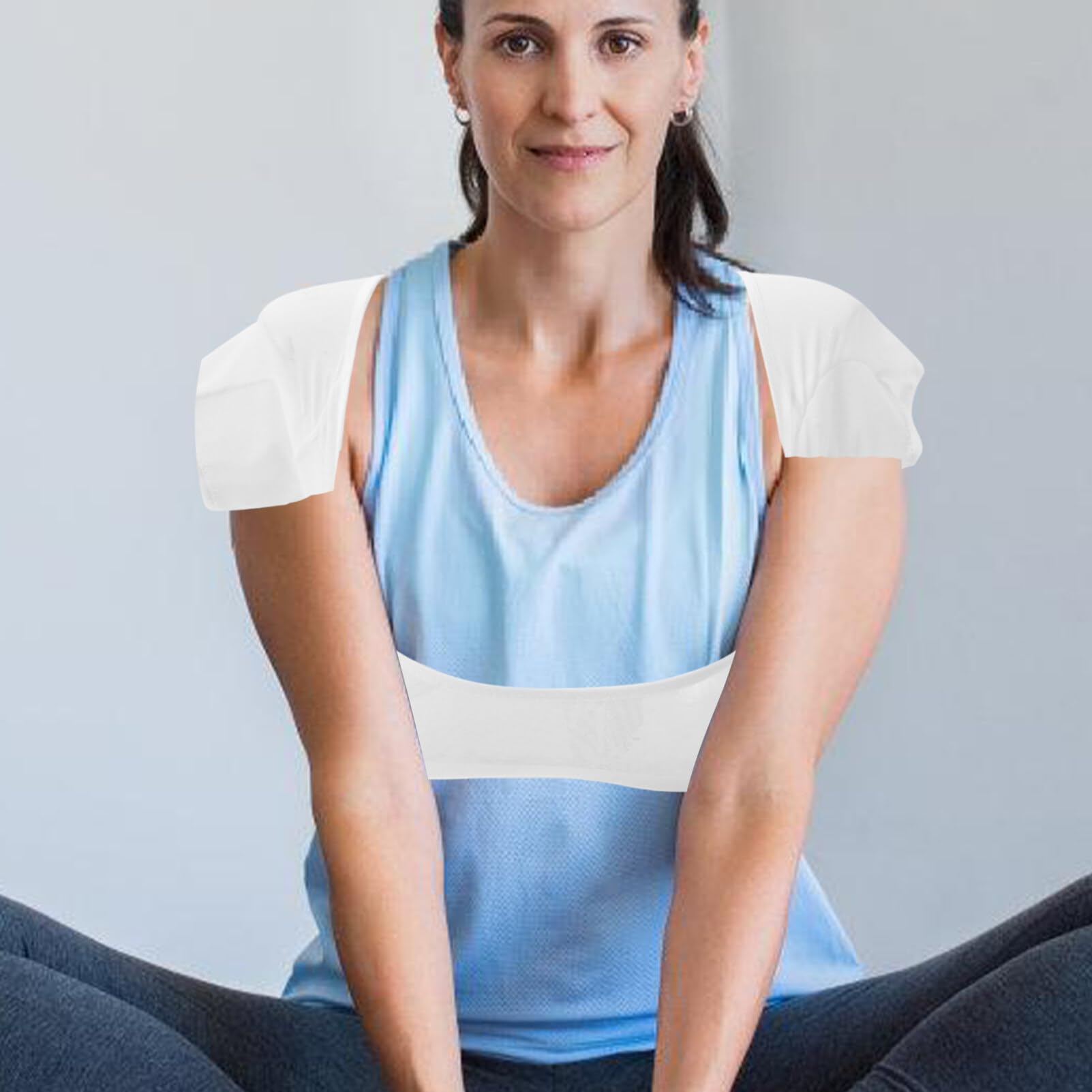 Beavorty Sweatproof Underarm Vest for Women - Washable Sweat Shield Undershirt, Breathable Tank Top, White - Perfect for Gym, Workout & Everyday Wear