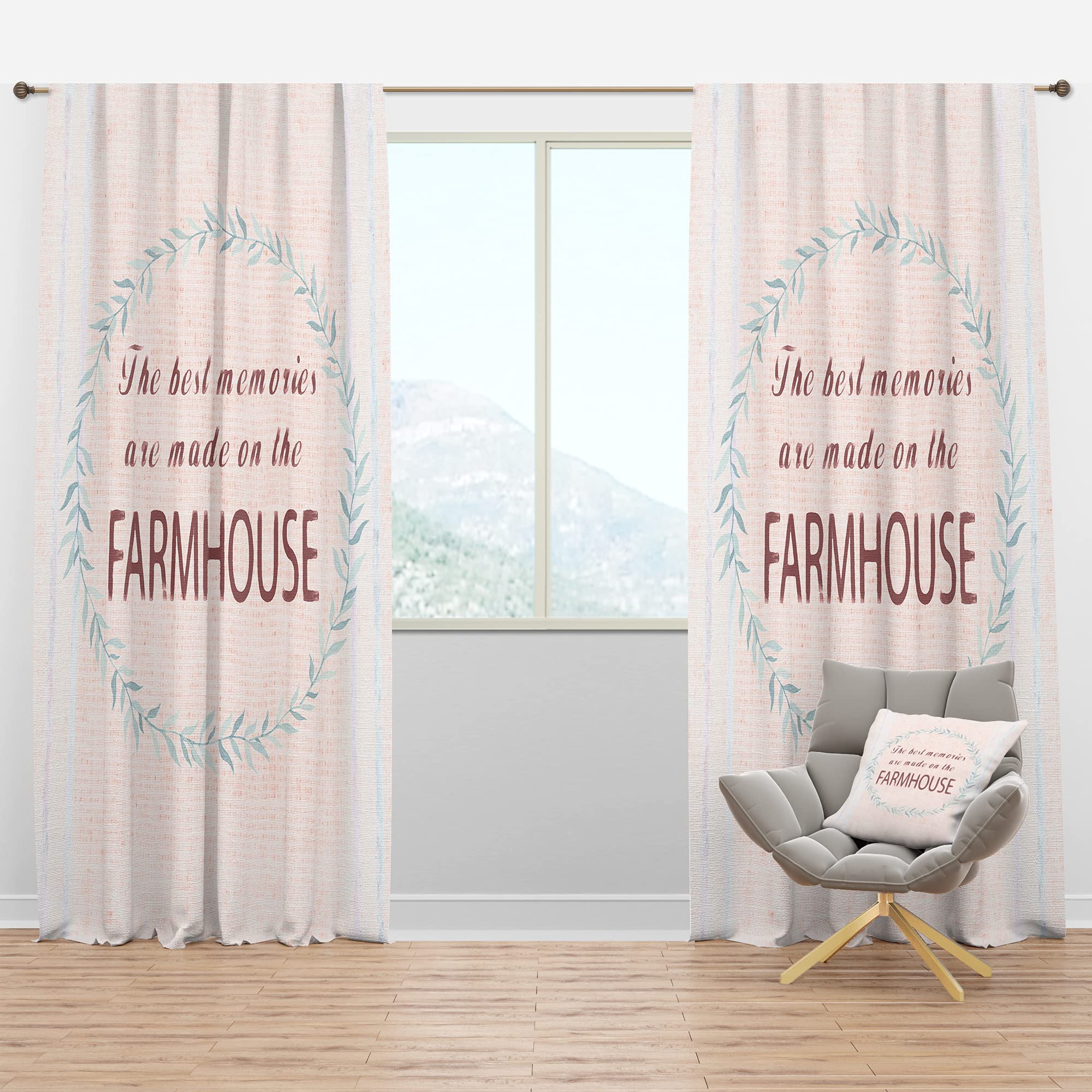 Farmhouse Floral Blackout Curtains - Thermal Insulated Room Darkening Drapes for Bedroom & Living Room (52x95, Single Panel) - Perfect for Home Decor, Privacy & Energy Efficiency