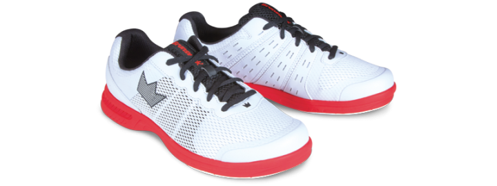 Brunswick Fuze Men's Bowling Shoes - White/Red - Lightweight & Comfortable for League Play & Casual Bowling