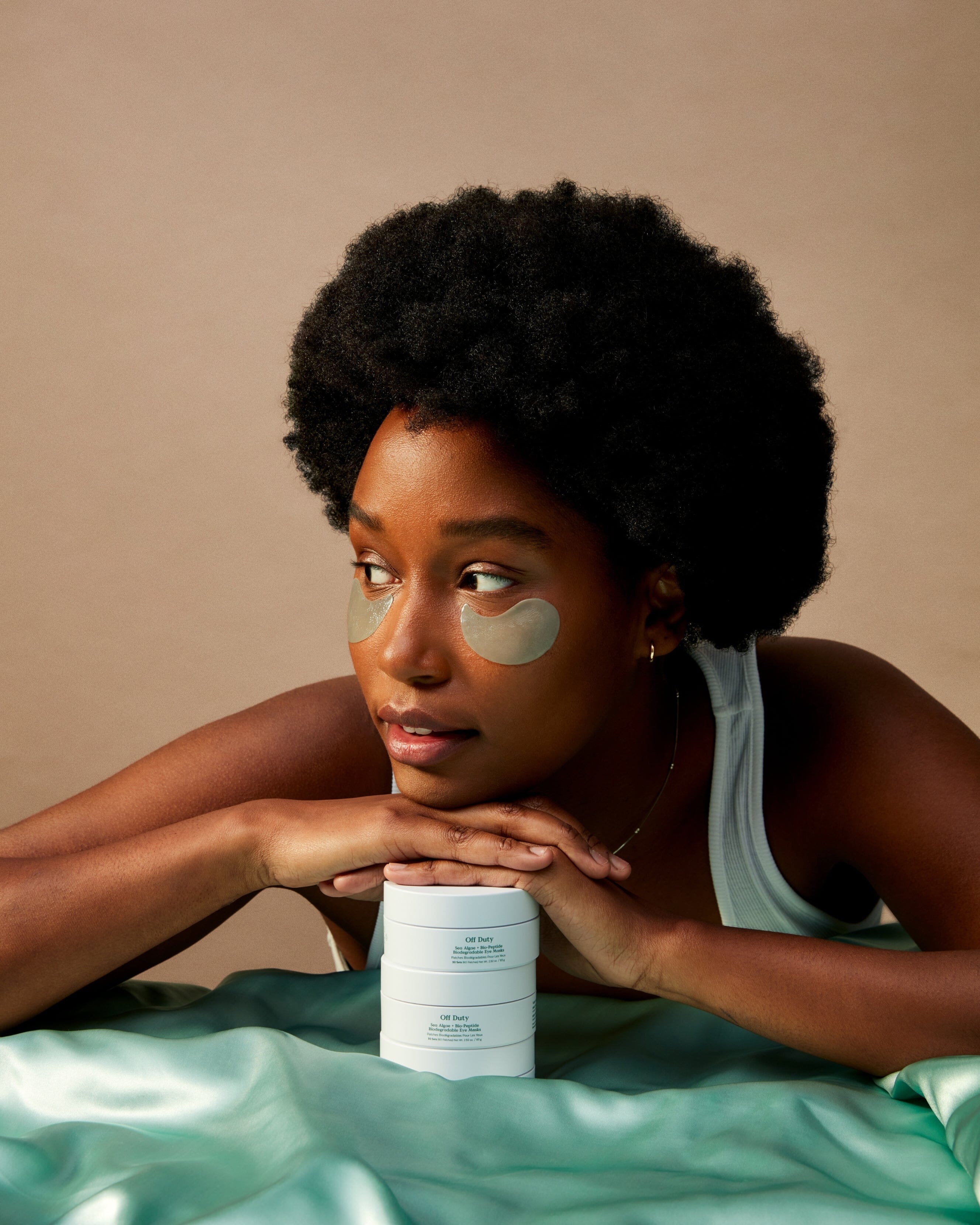 OffDuty™ Sea Algae & Bio Peptide Smoothing Eye Masks - Biodegradable Under Eye Patches for Dark Circles, Puffiness & Wrinkles - Perfect for Spa Night, Travel & Morning Skincare Routine
