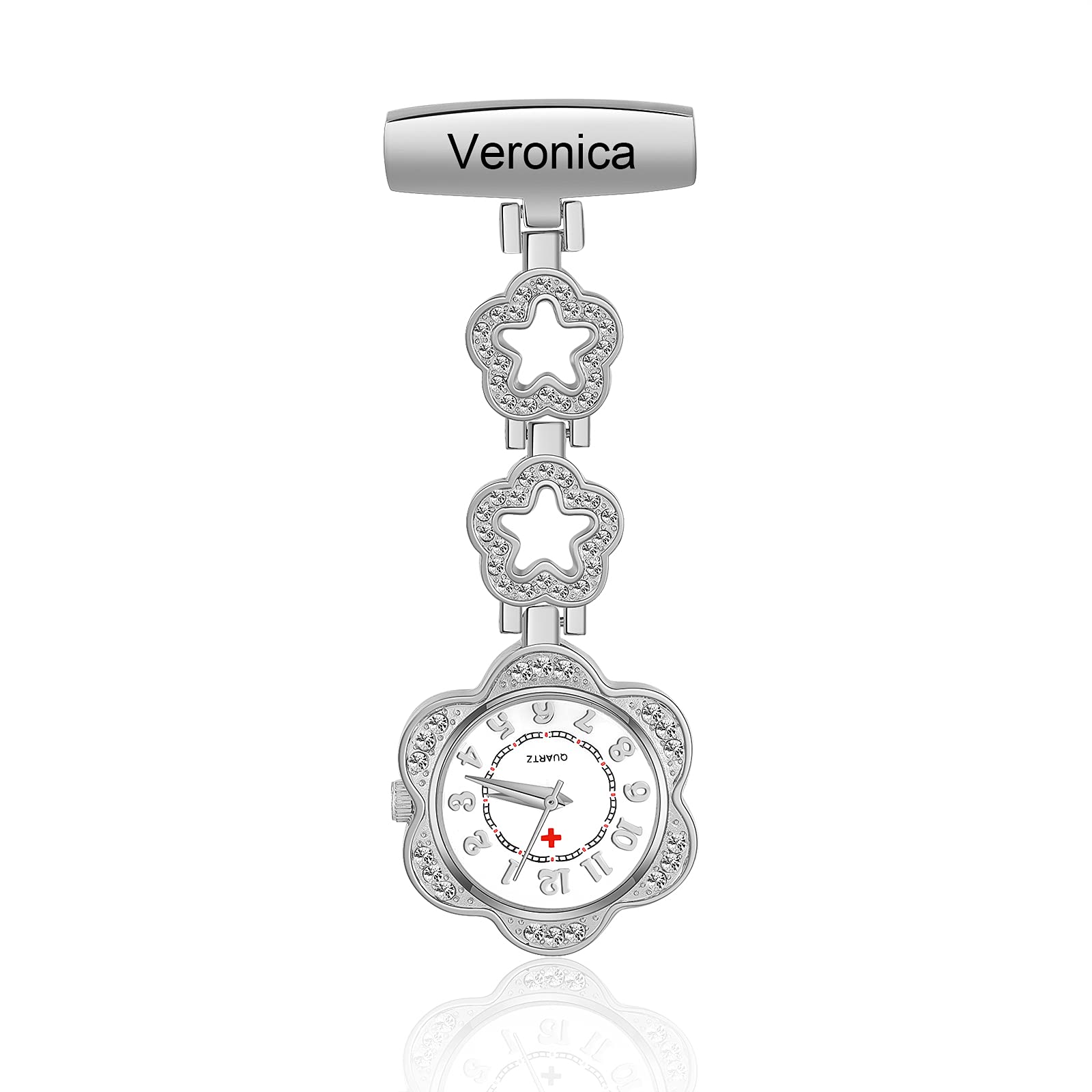 LAGOFIT Personalized Clip-On Nurse Watch for Women - Custom Engraved Name Medical Pocket Watch - Perfect Gift for Nurses, Doctors & Healthcare Professionals - Ideal for Shifts, Clinical Use & Daily Wear