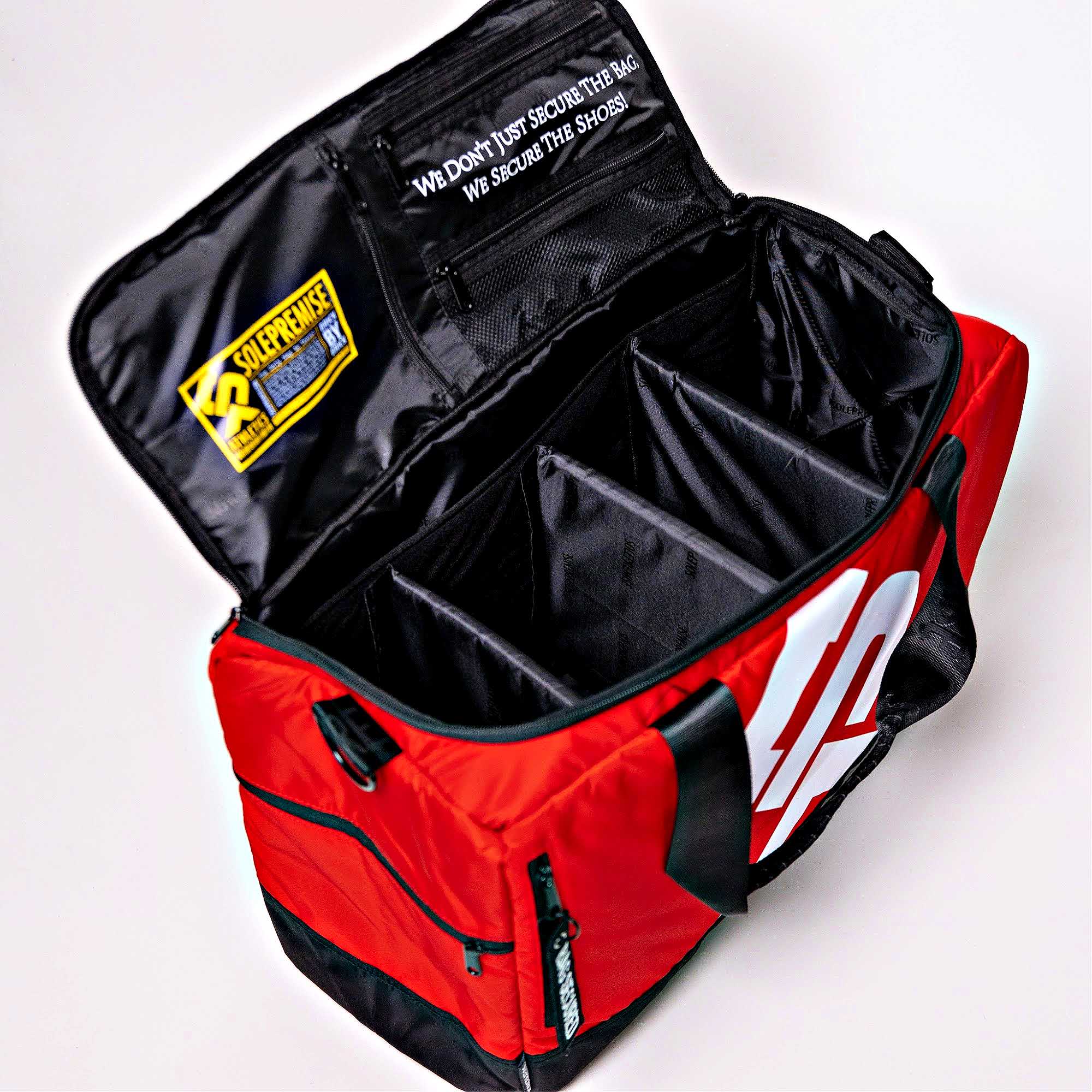 Red Sneaker Duffle Bag - Waterproof Gym Travel Duffel with Shoe Compartment | Perfect for Sports, Gym, Travel & Weekend Getaways