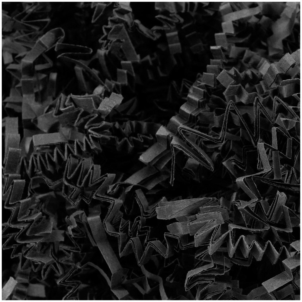 JAM PAPER Crinkle Cut Shred Tissue Paper - Black - 40 lb/box - Perfect for Gift Wrapping, Party Decorations & Craft Projects