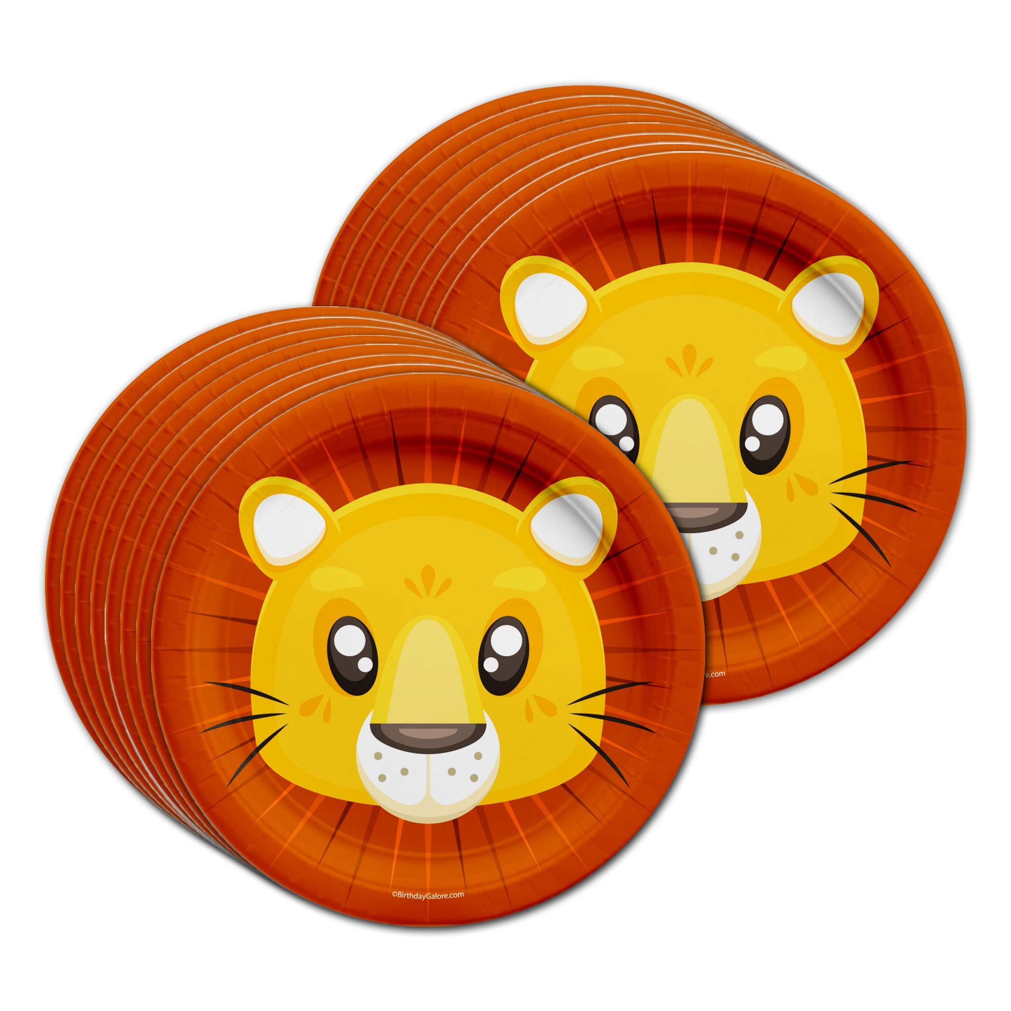 Lion Birthday Party Supplies Set - King of The Jungle Theme - Jungle Animal Party Decorations - Zoo & Safari Lion Tableware Kit for 16 Guests - Includes Plates, Napkins, Cups - Perfect for Kids Birthday, Baby Shower, Wild One Party