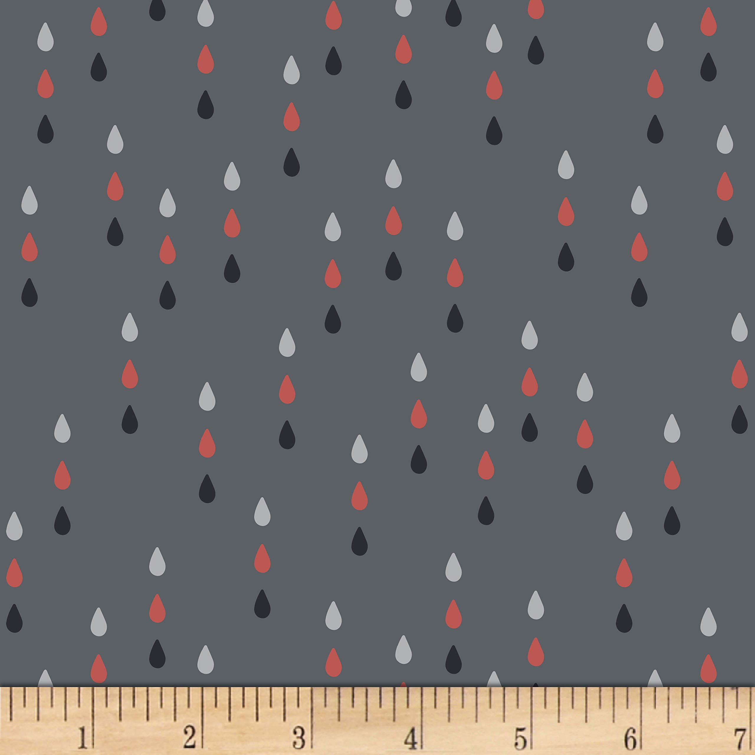 Denmark StofQuilt Fabric - Multi Raindrops Grey Pattern for Gardening, Quilting & DIY Crafts | Perfect for Outdoor Projects, Home Decor & Seasonal Decorations