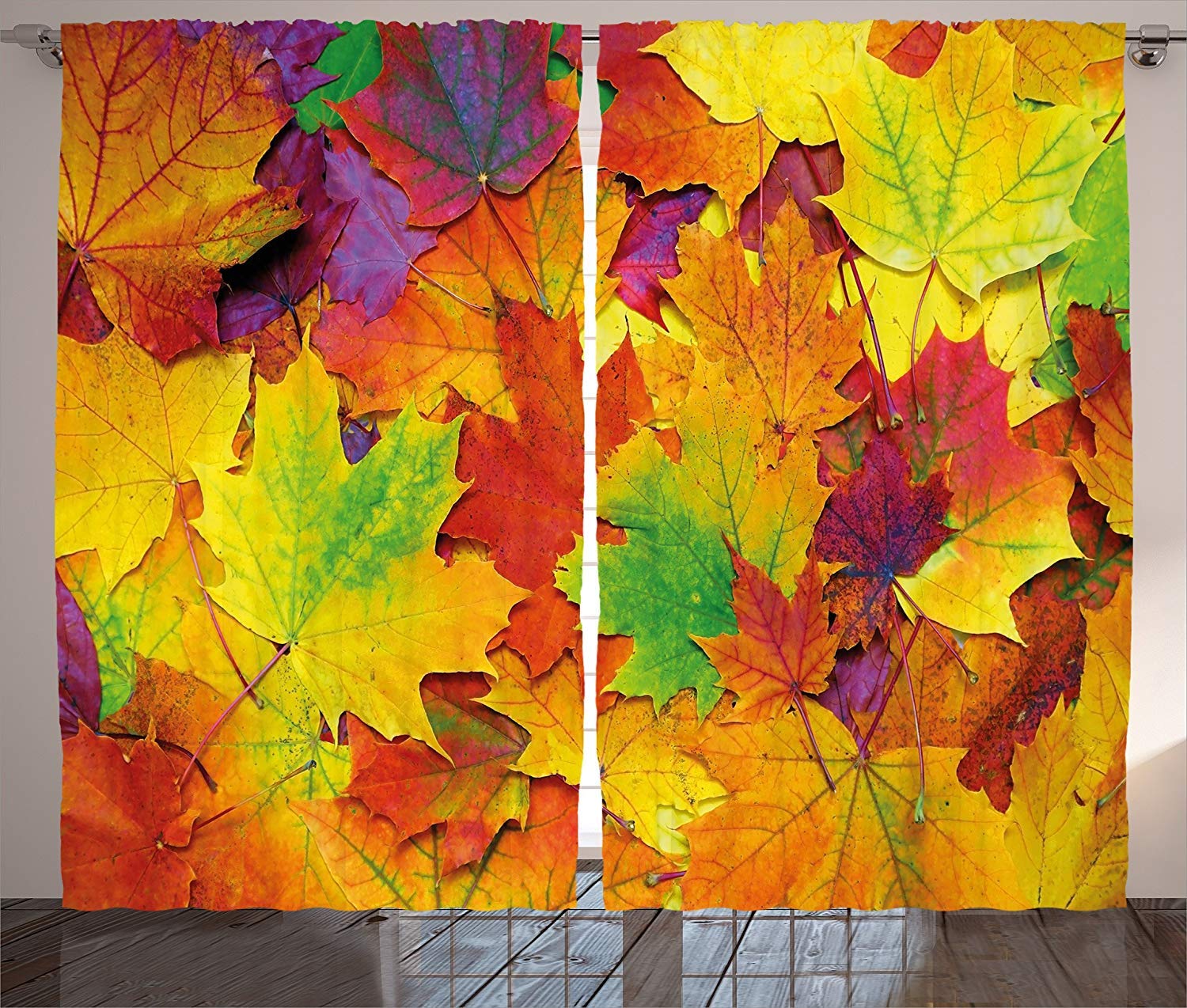 Autumn Maple Leaves Blackout Curtains - 104