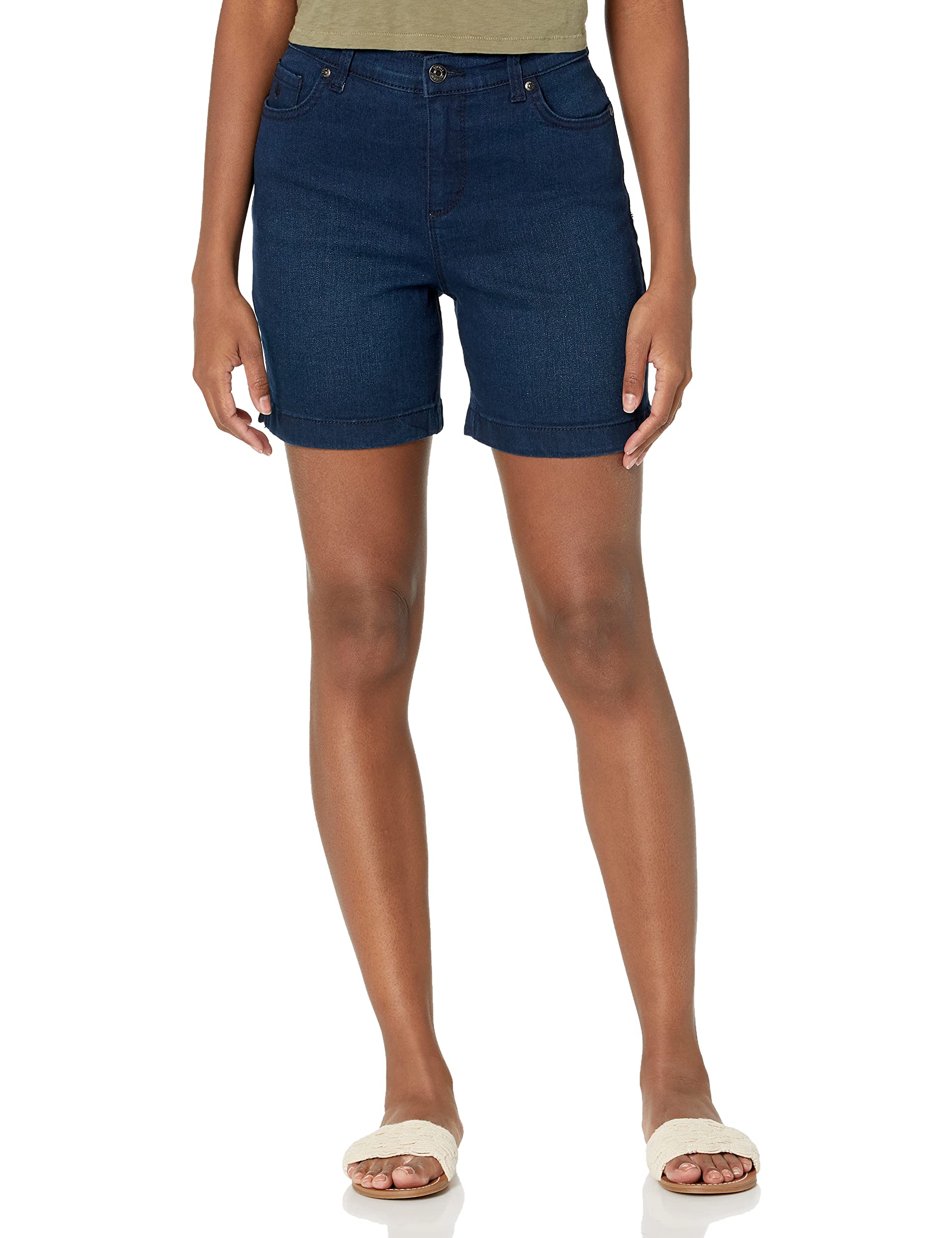Gloria Vanderbilt Women's Amanda Classic Denim Shorts - High Waist Comfort Fit for Casual Wear, Summer Outfits & Beach Vacations