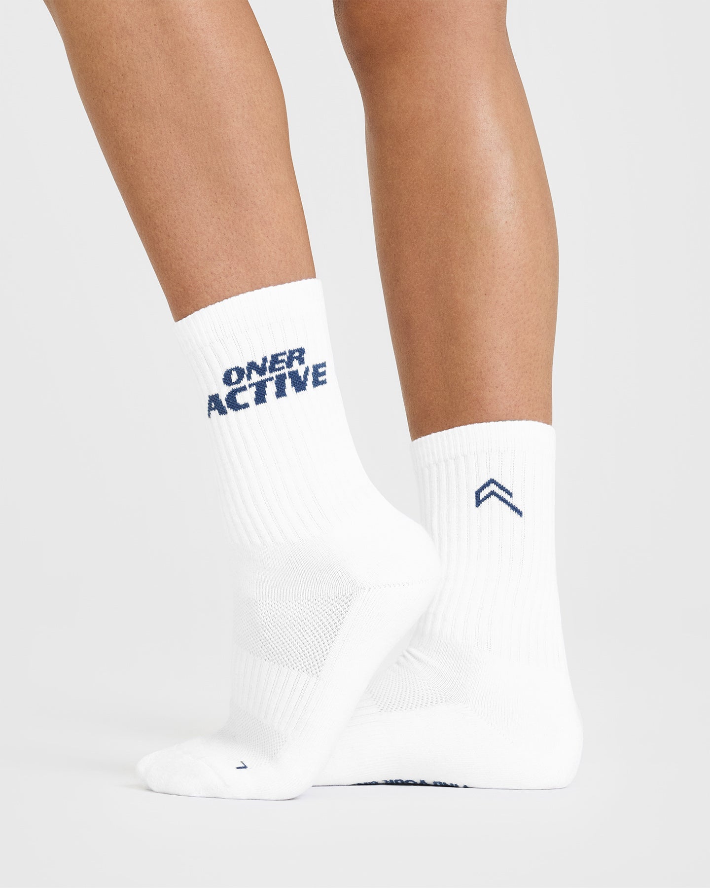 Oner Active Crew Socks 1 Pack - Shadow Blue & White Athletic Socks for Men & Women - Perfect for Running, Gym Workouts & Everyday Comfort