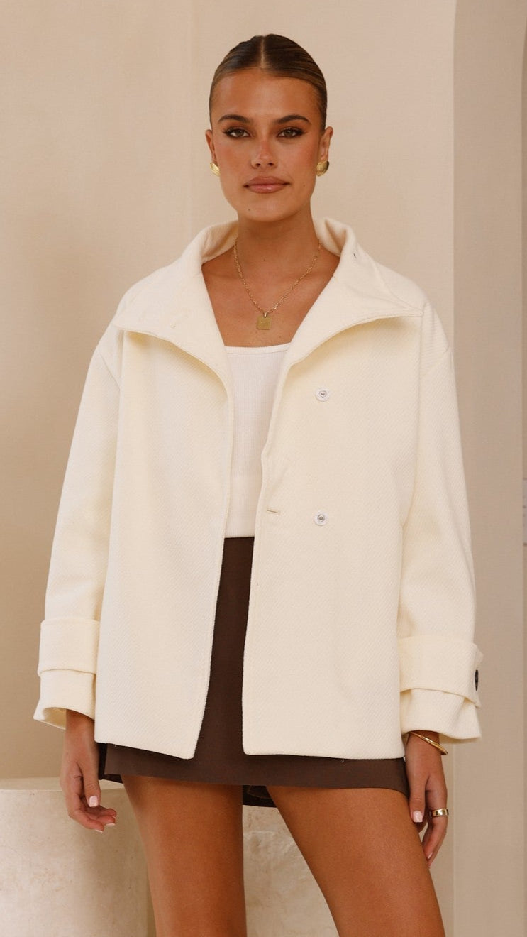 Aria Coat - Premium Cream-Colored Winter Jacket for Women - Perfect for Outdoor Activities and Cold Weather Fashion